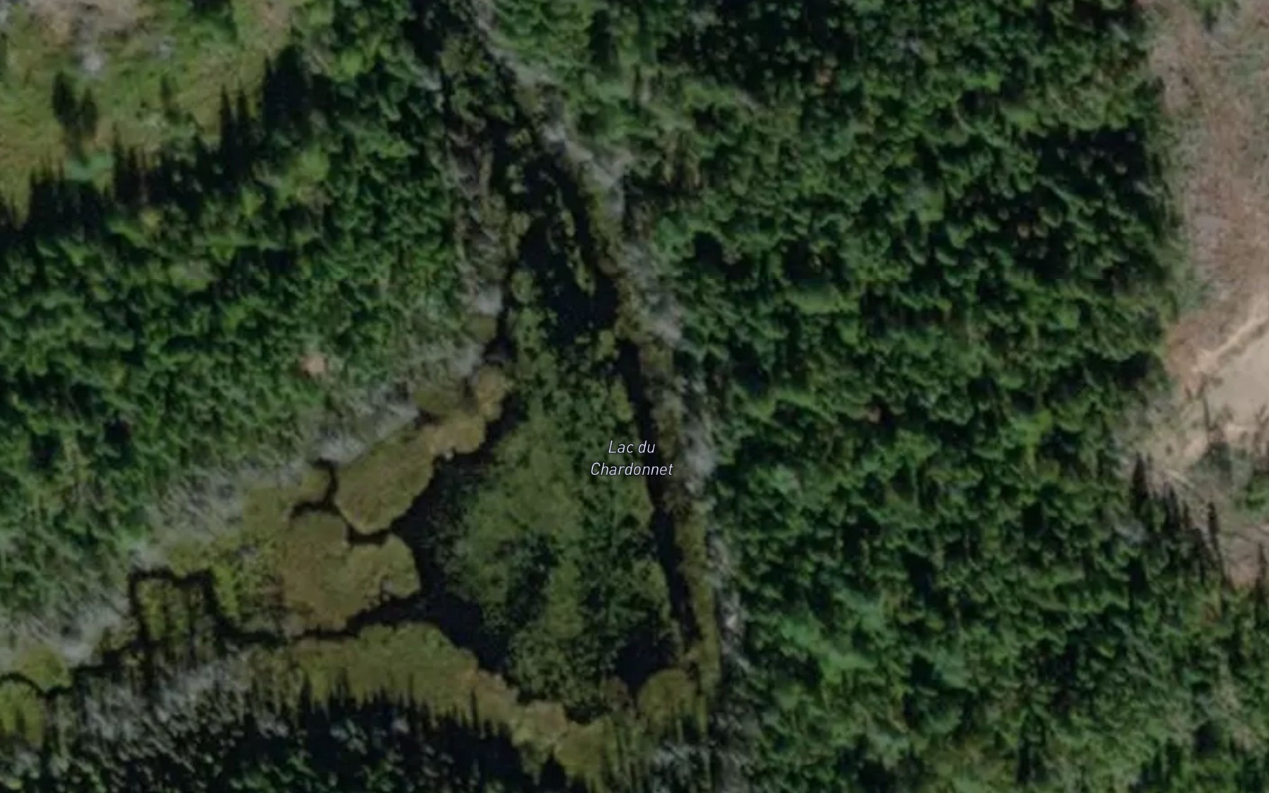 Satellite map of the Lac du Chardonnet