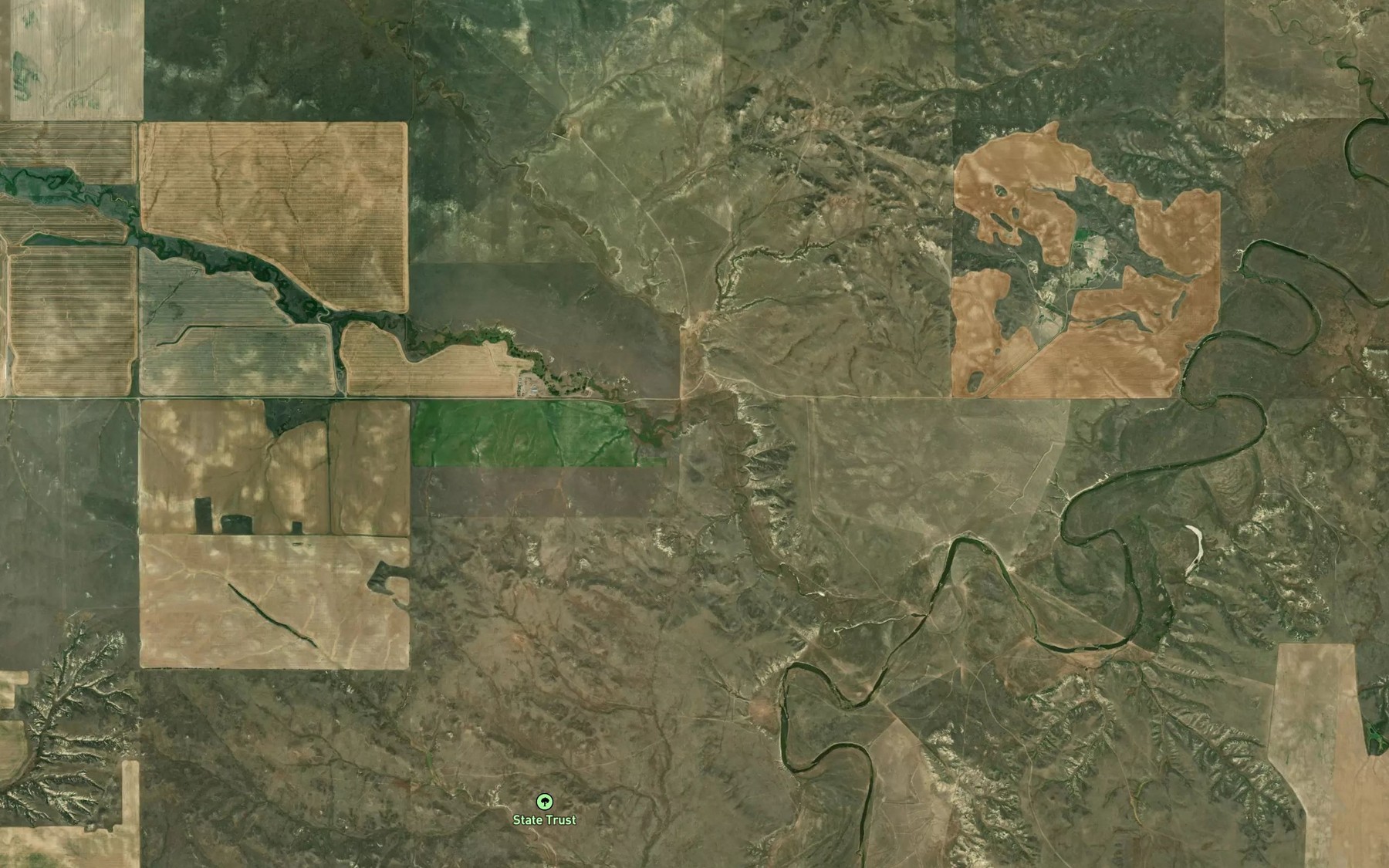 Satellite map of the South Fork Buffalo Creek