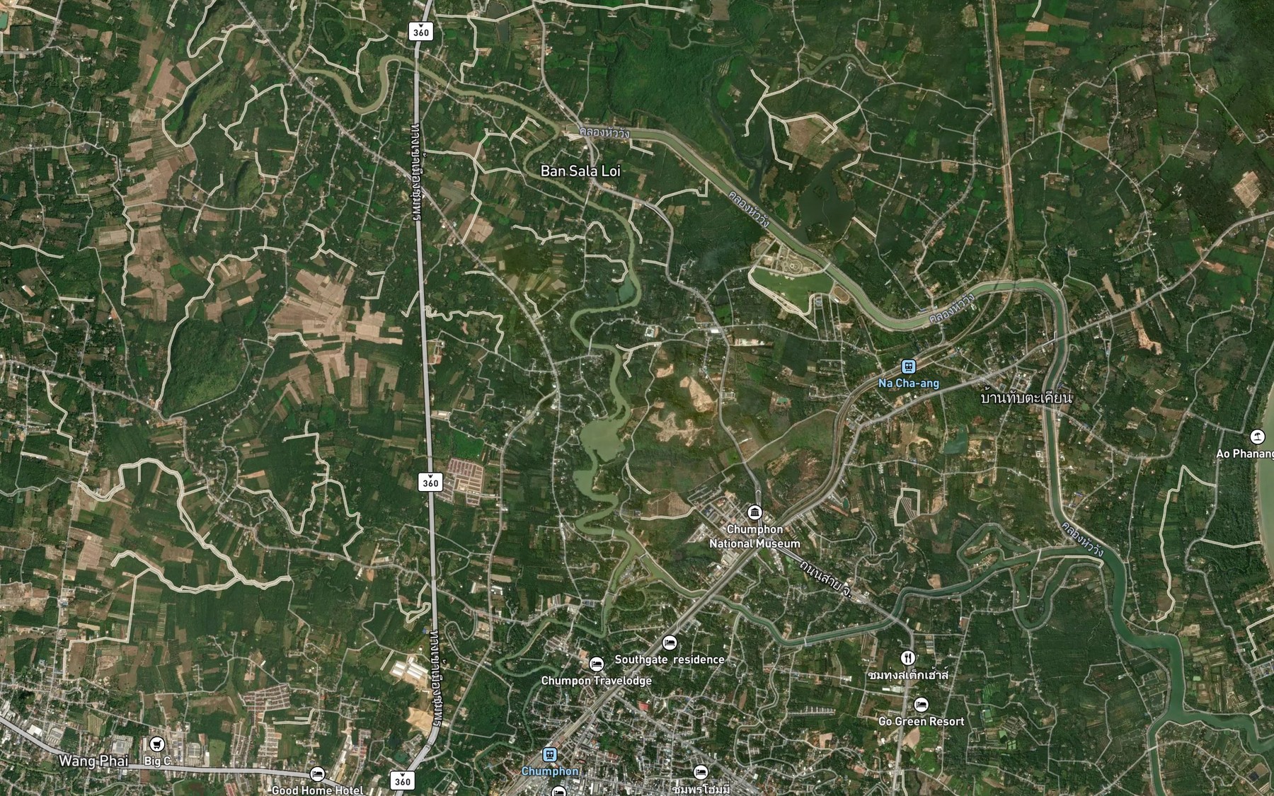 Satellite map of the Khlong Lamu