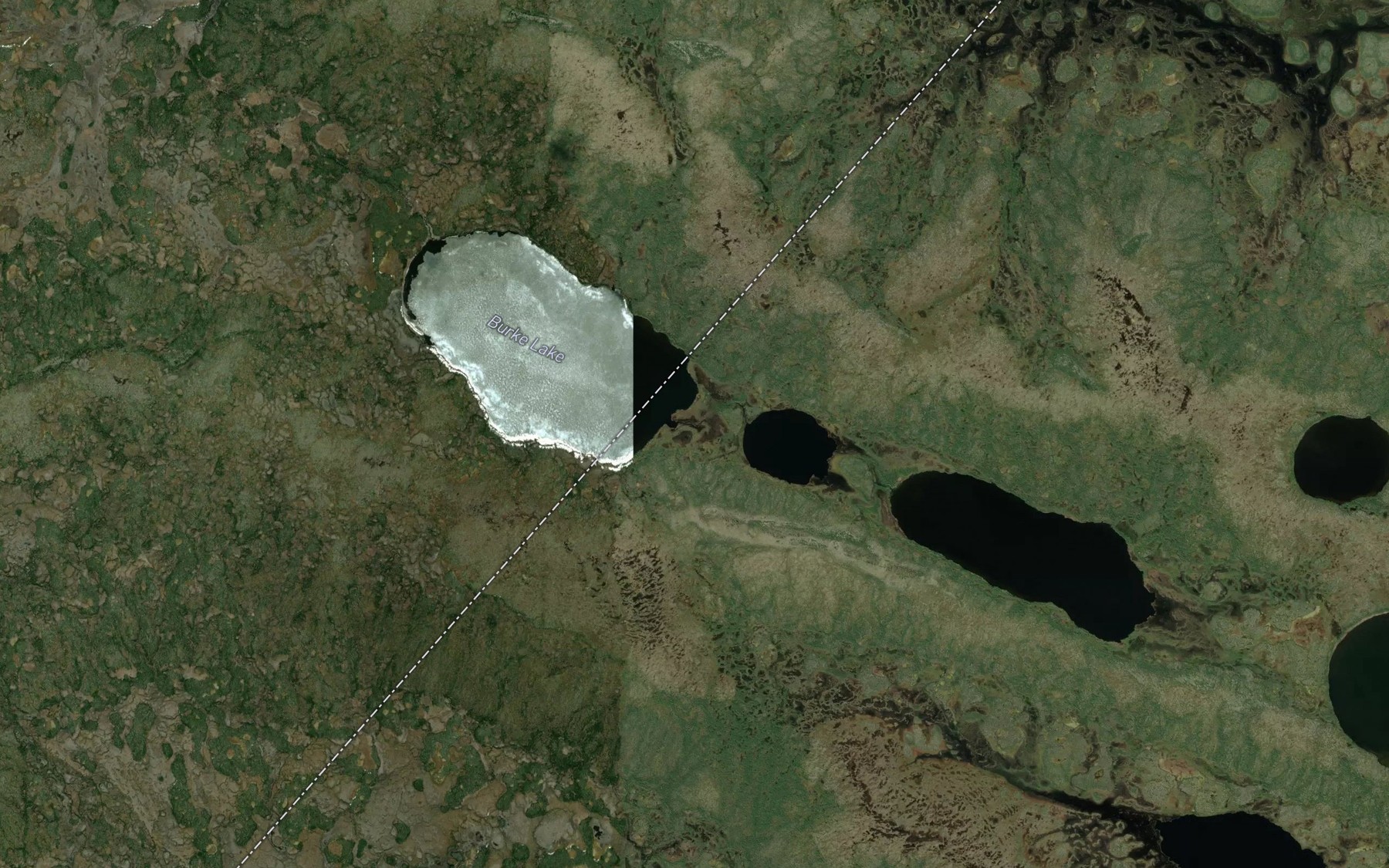 Satellite map of the Burke Lake