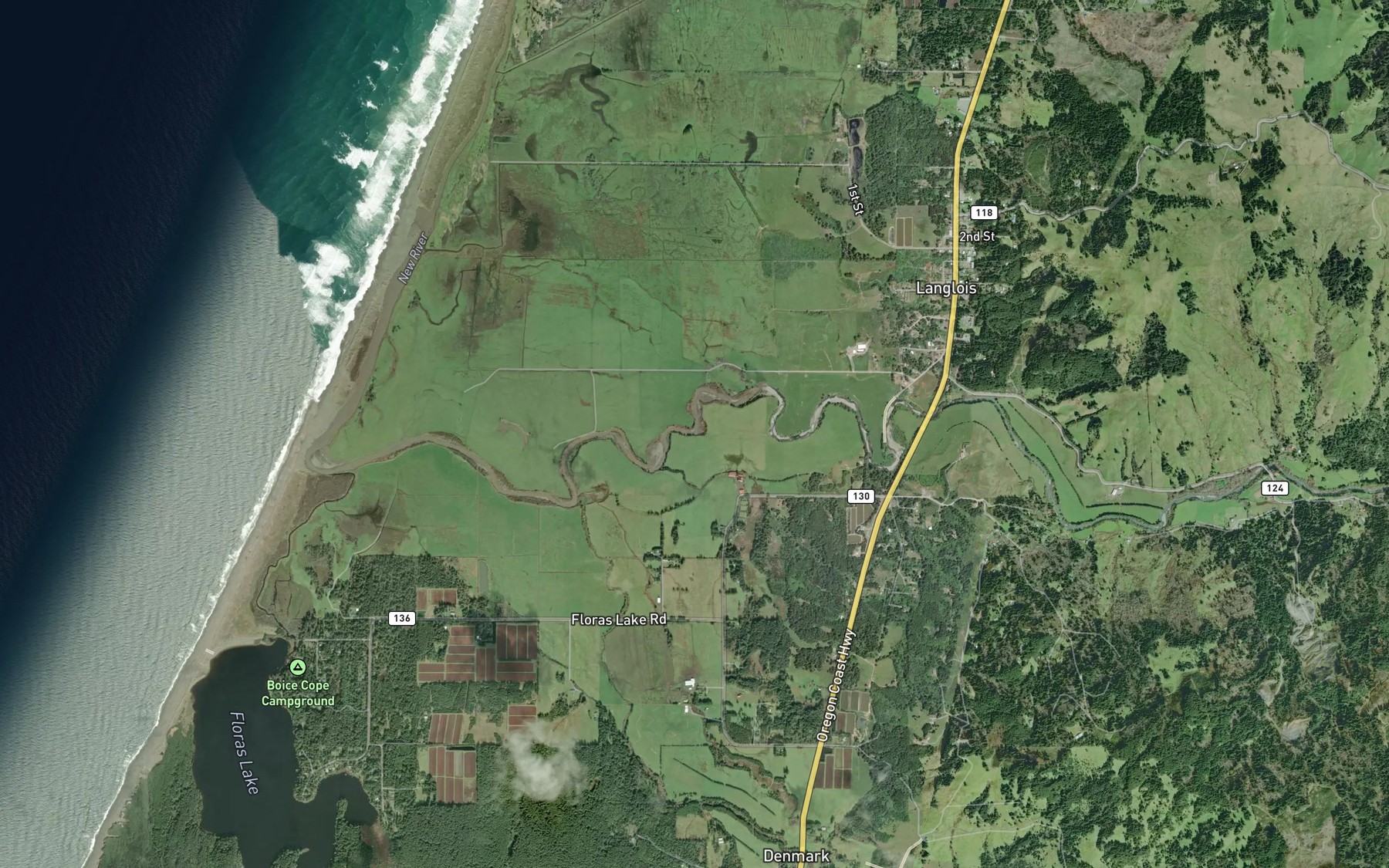 Satellite map of the Jim Creek