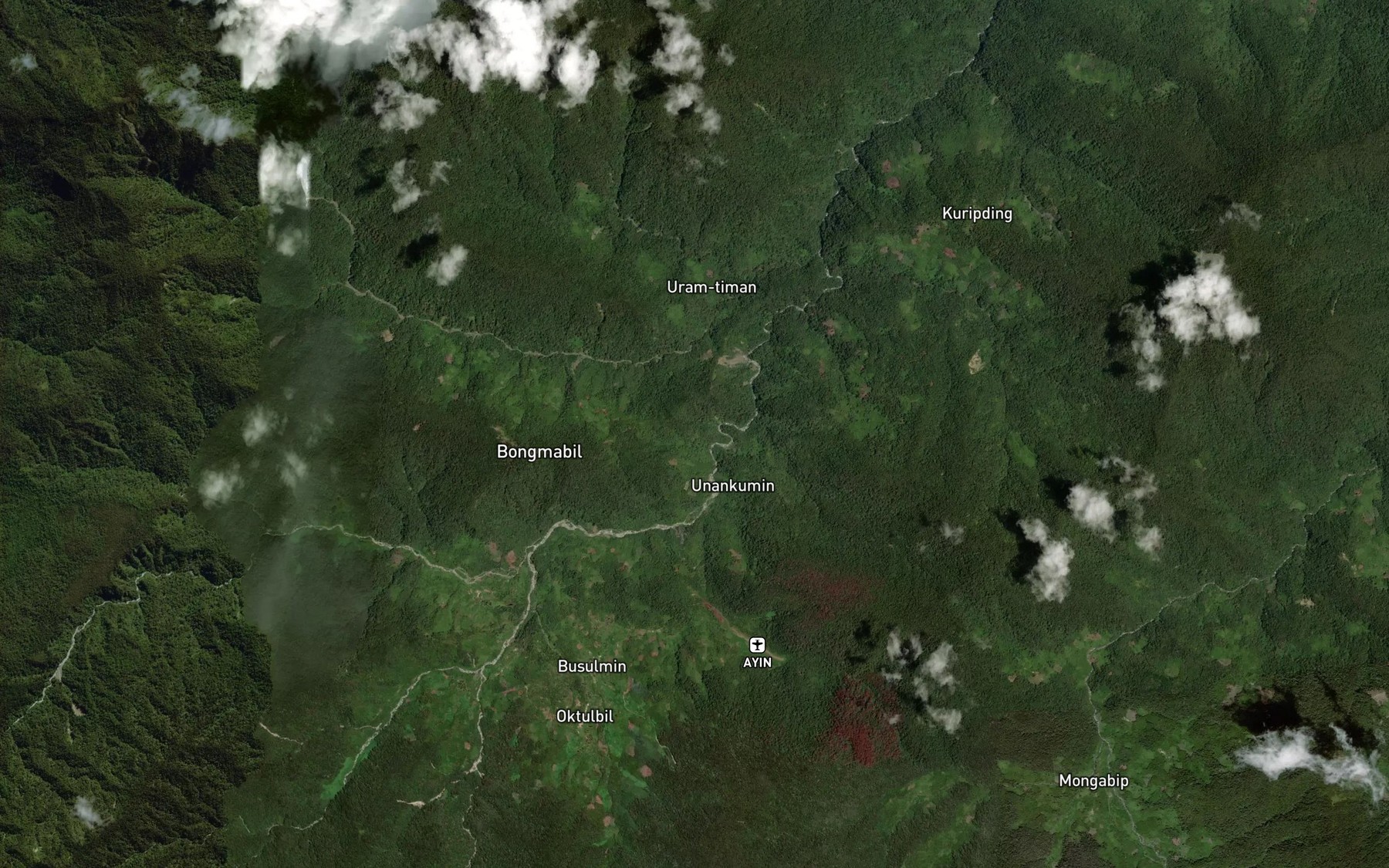 Satellite map of the Tinkisan River