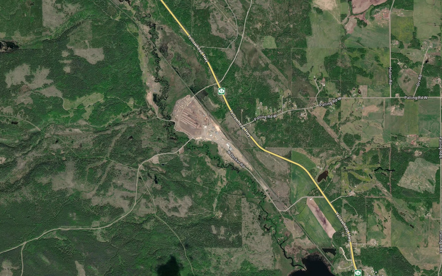 Satellite map of the Lakes Creek