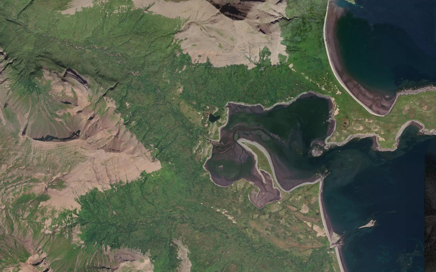 Satellite map of the Little Alinchak Creek