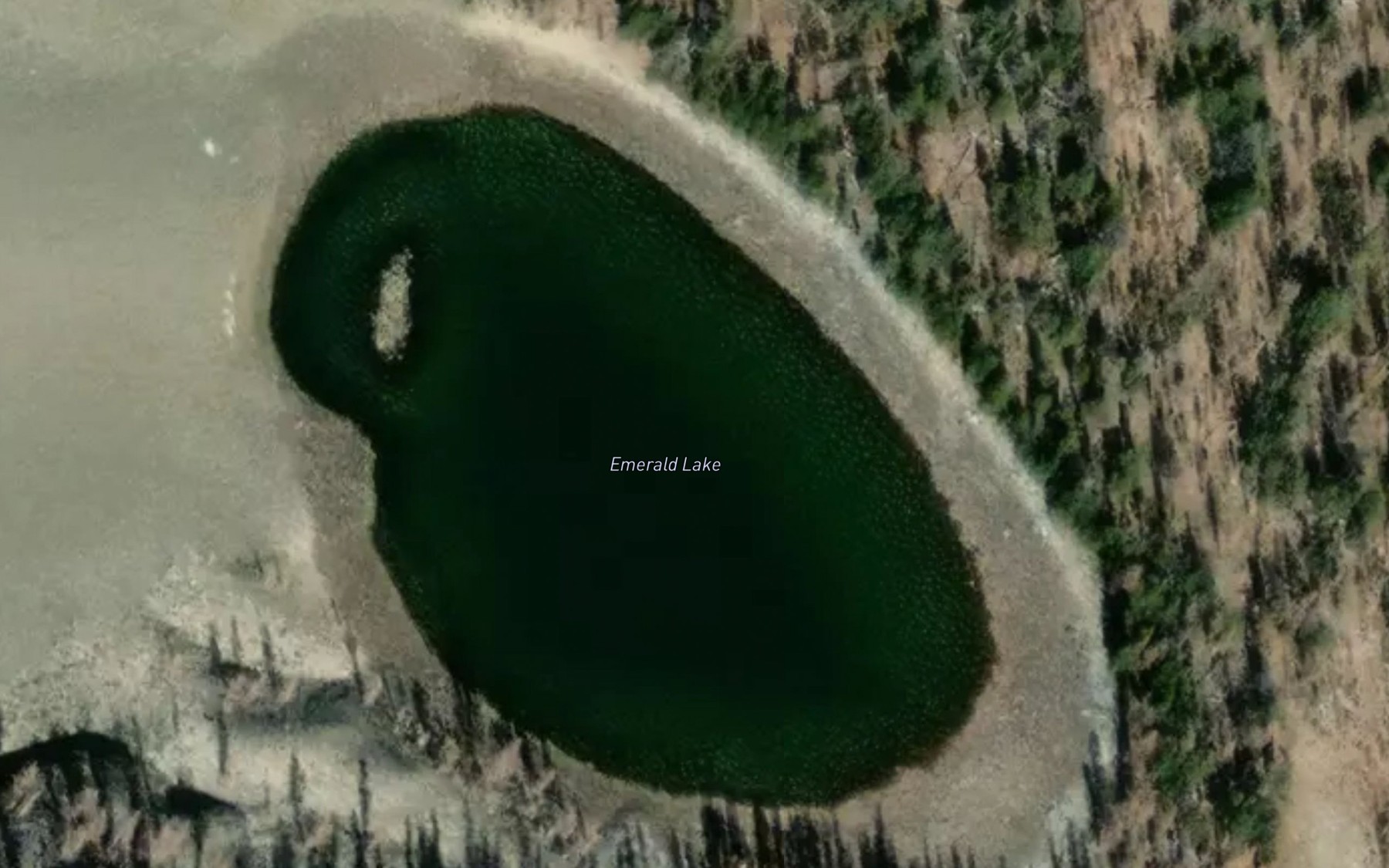 Satellite map of the Emerald Lake