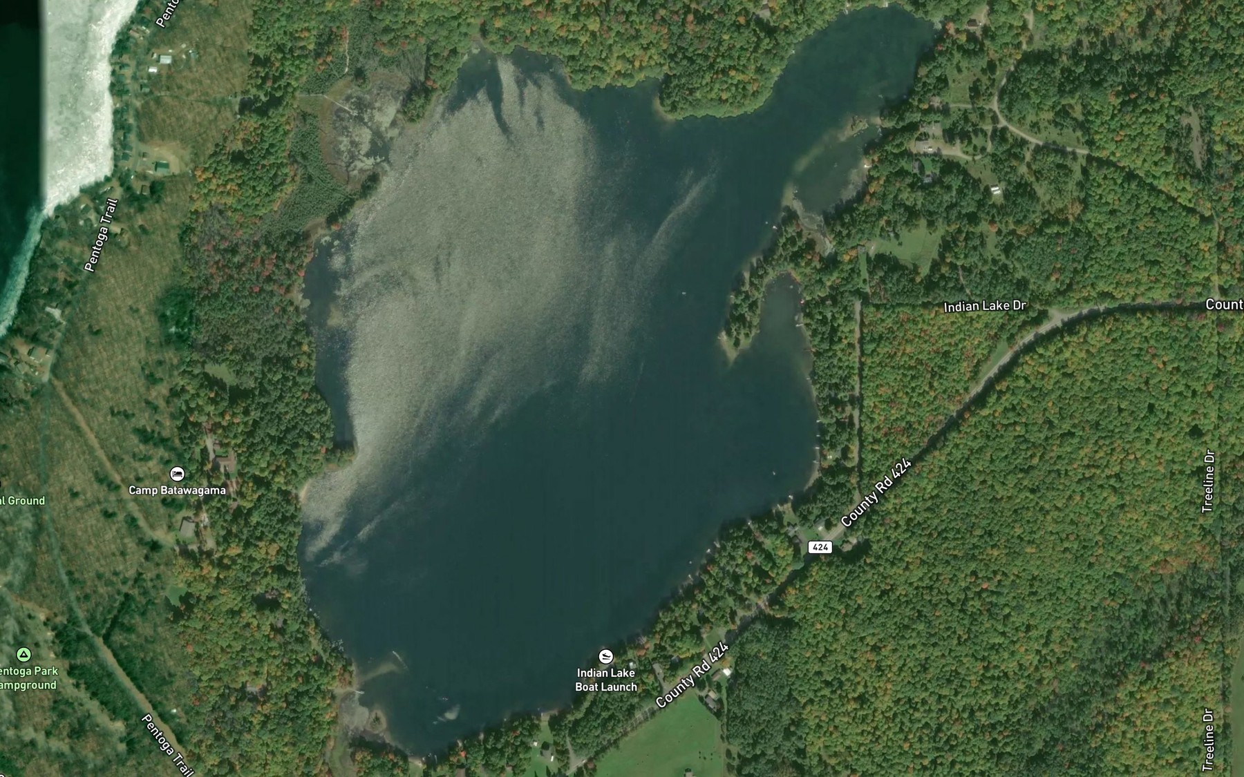Satellite map of the Indian Lake