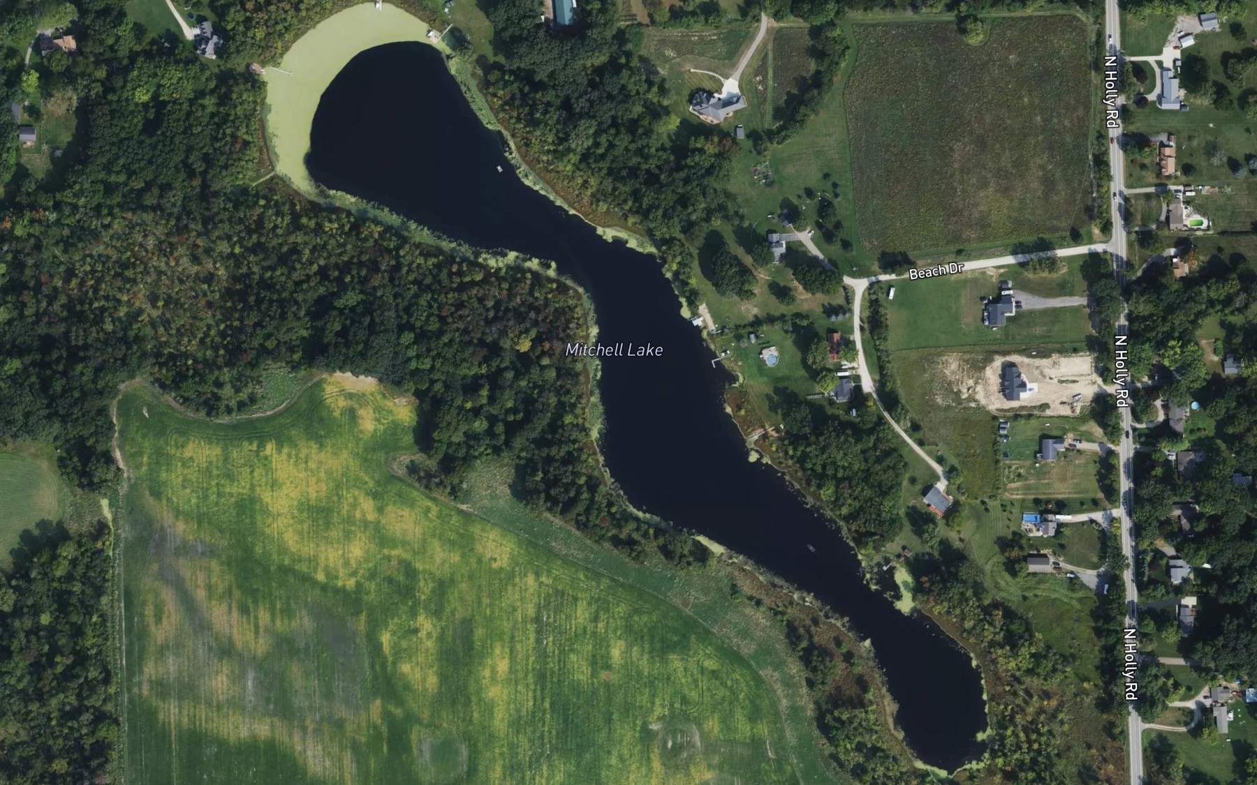 Satellite map of the Mitchell Lake