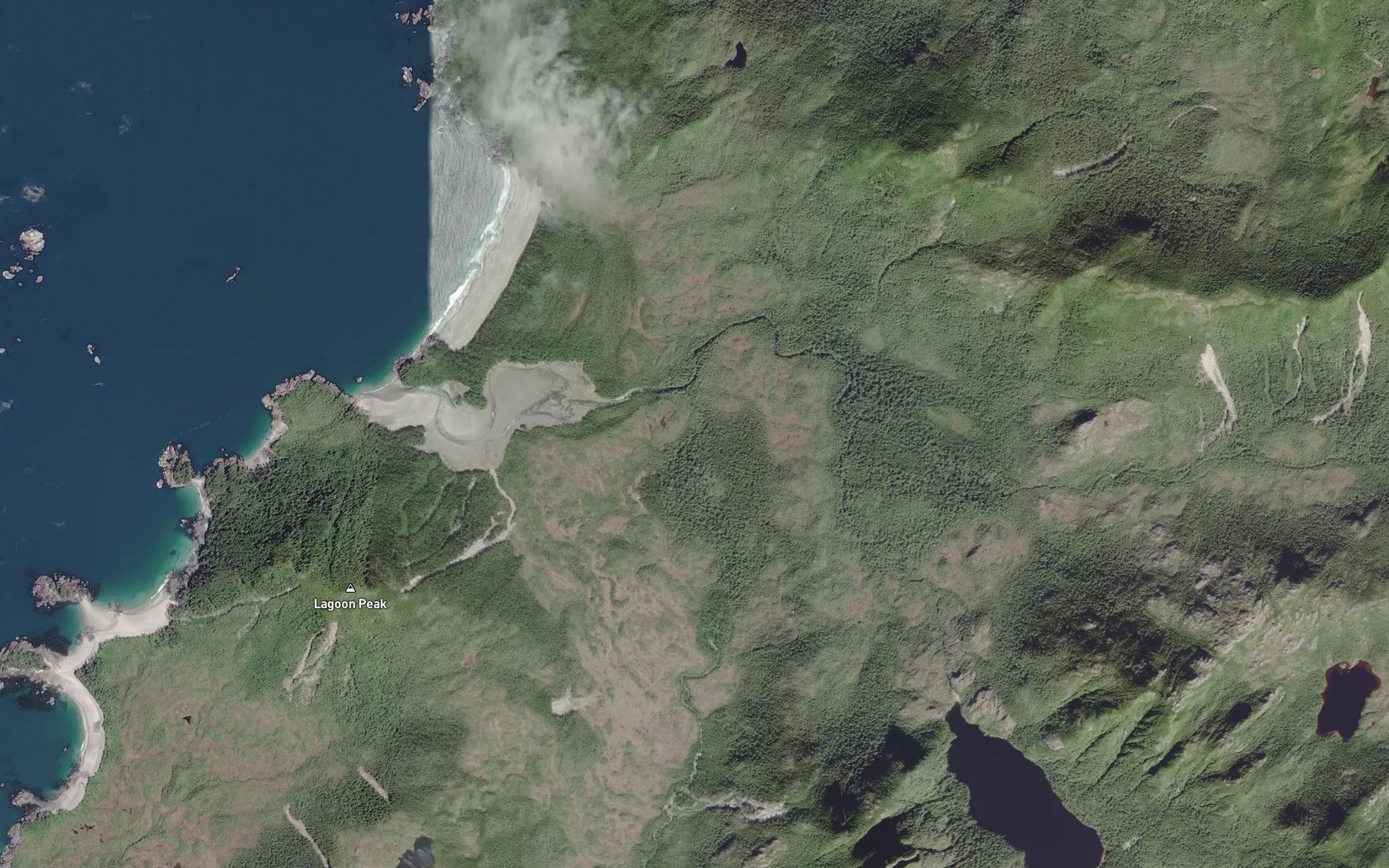 Satellite map of the Marks Creek