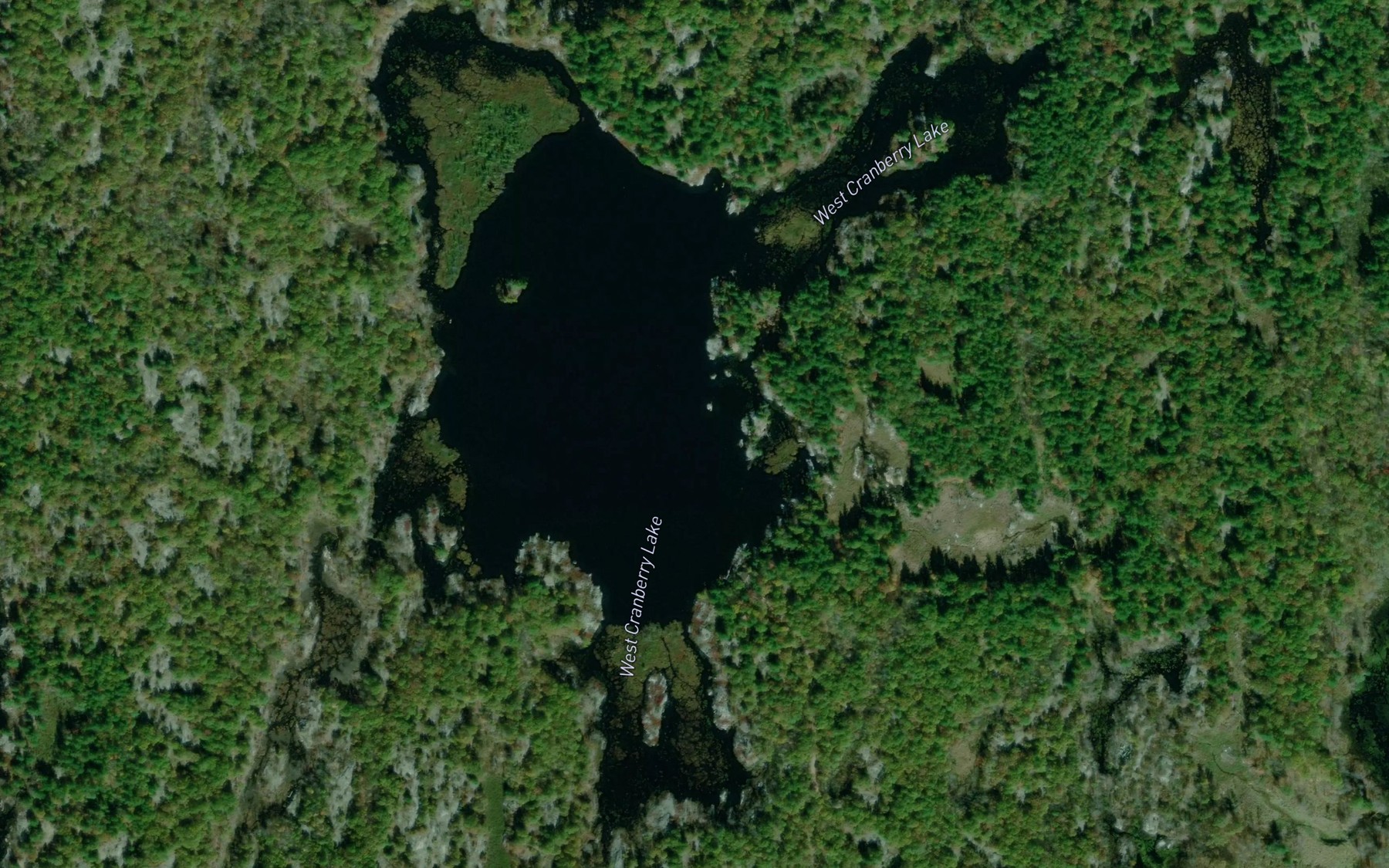 Satellite map of the West Cranberry Lake