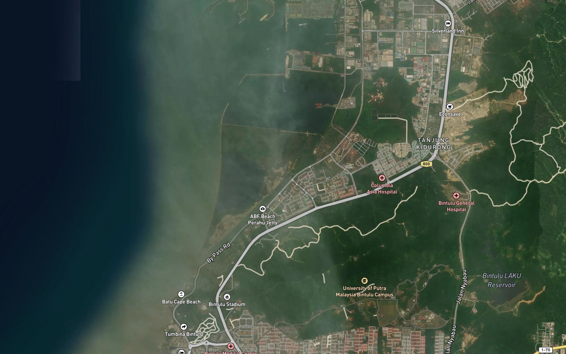 Satellite map of the Sungai Putus