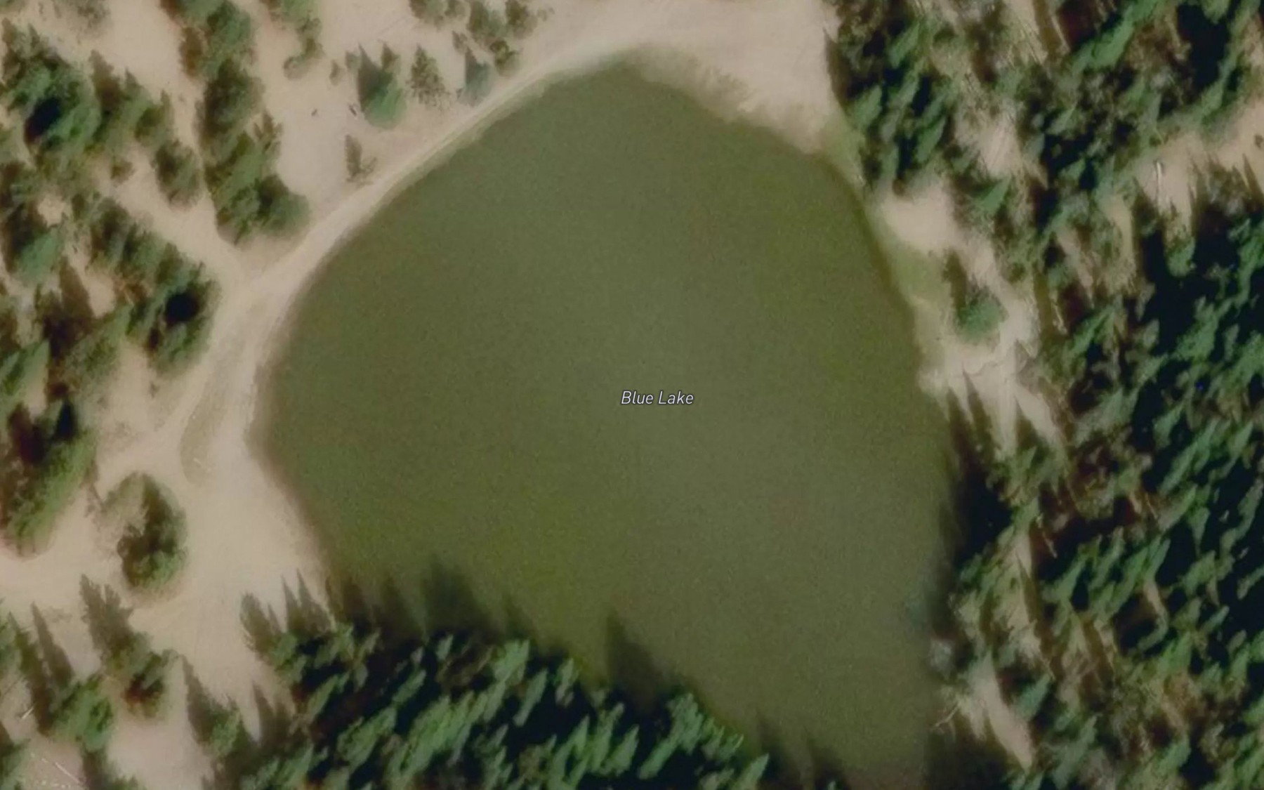 Satellite map of the Blue Lake