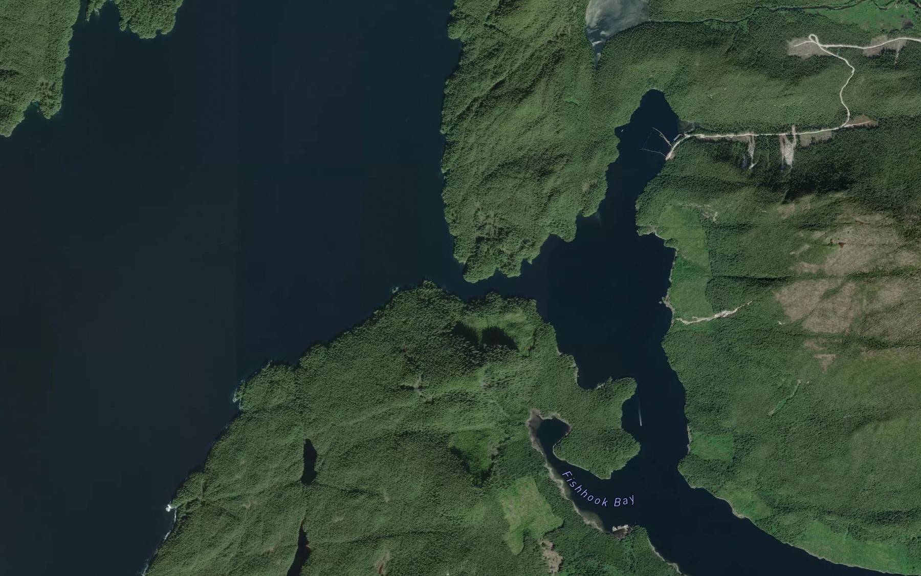 Satellite map of the Draney Narrows