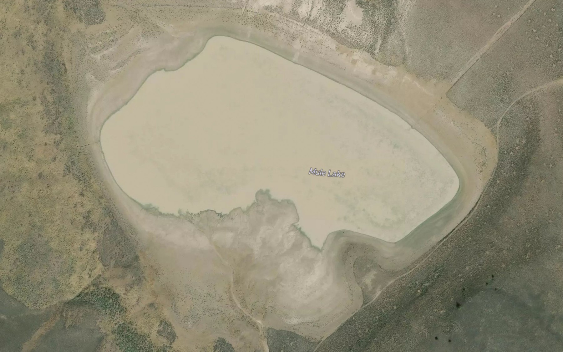 Satellite map of the Mule Lake