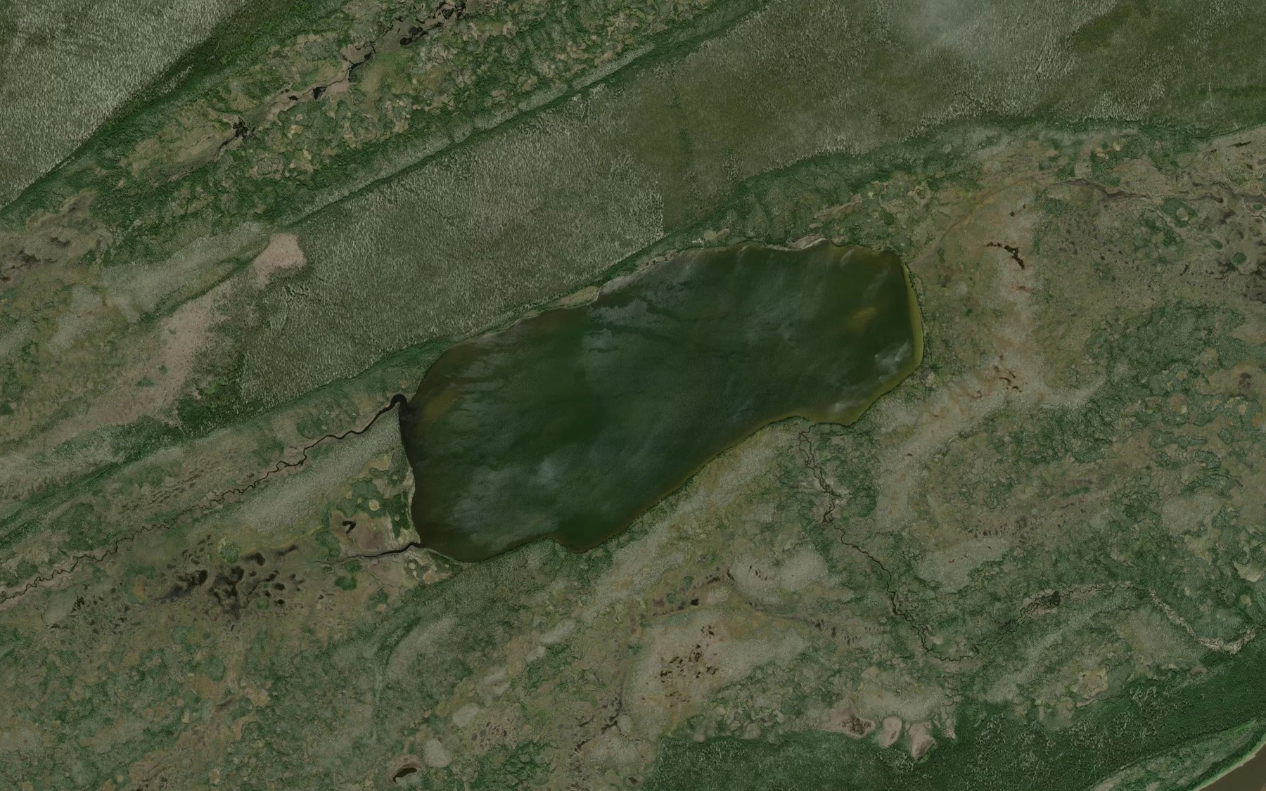 Satellite map of the Sticky Lake
