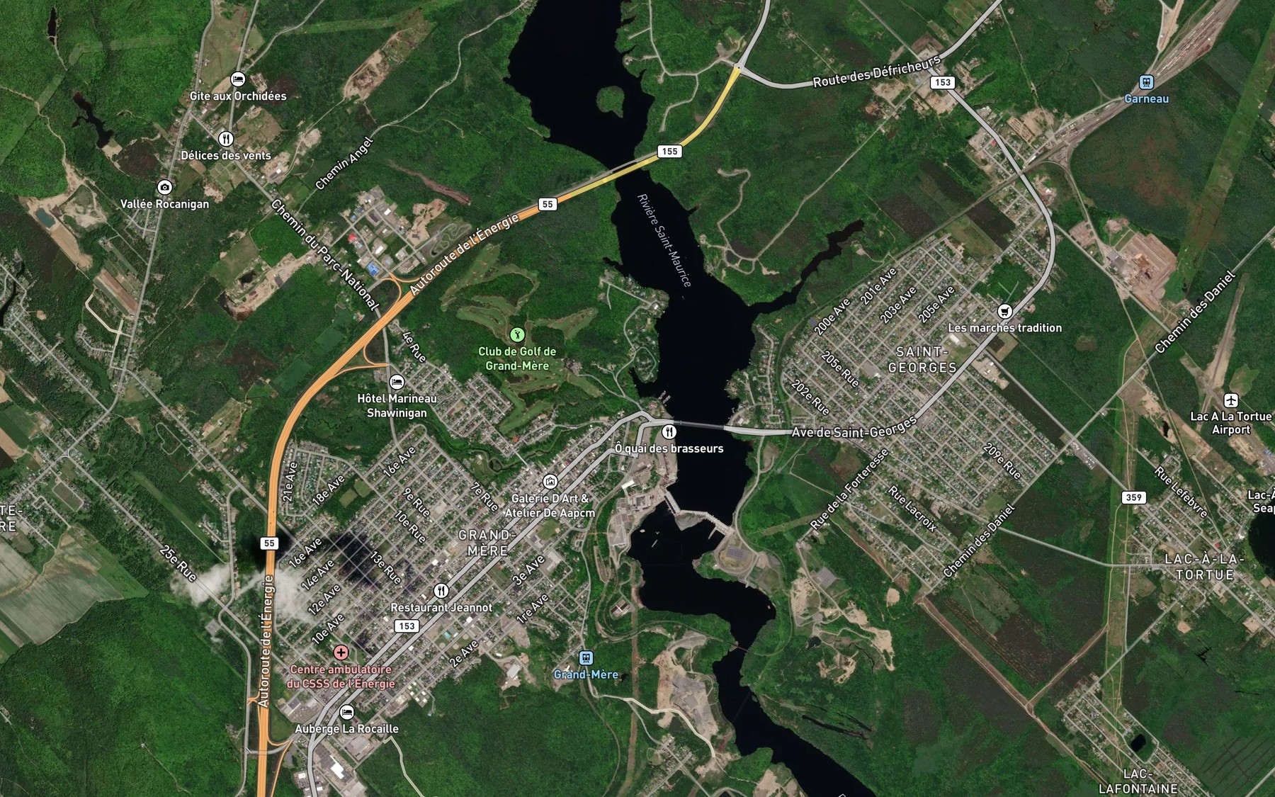 Satellite map of the Riviere Grand-Mere