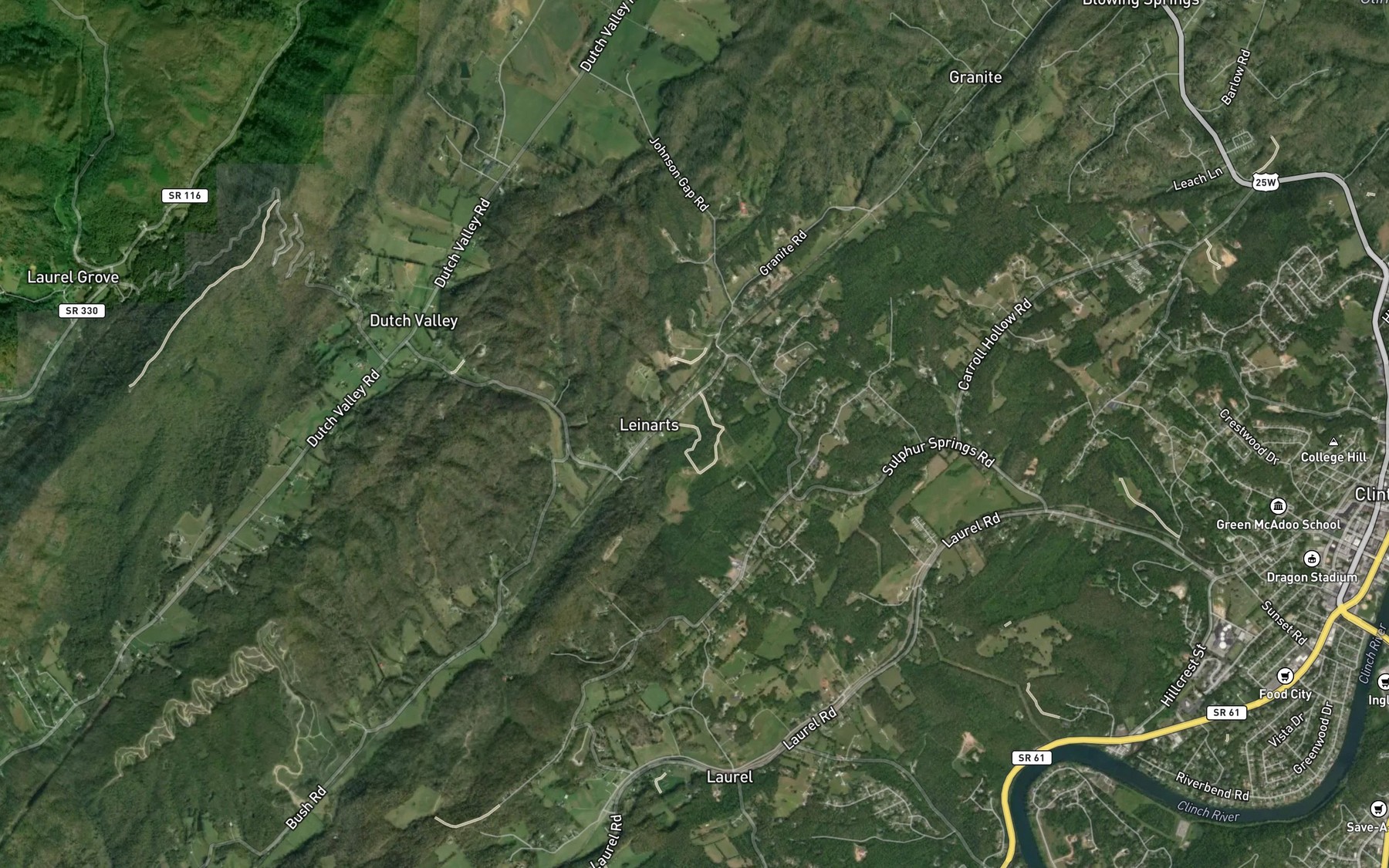 Satellite map of the Burress Spring