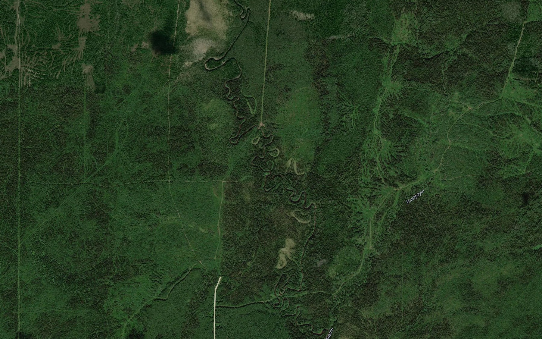 Satellite map of the Payvozh