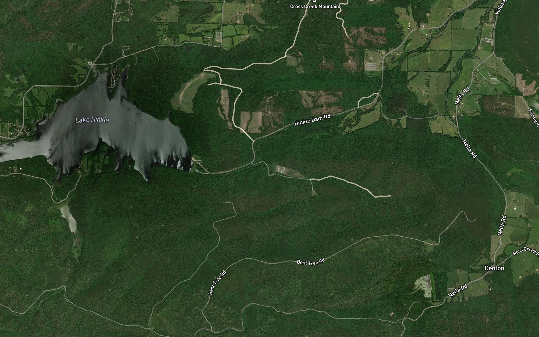 Satellite map of the Poteau River Site 14 Lake