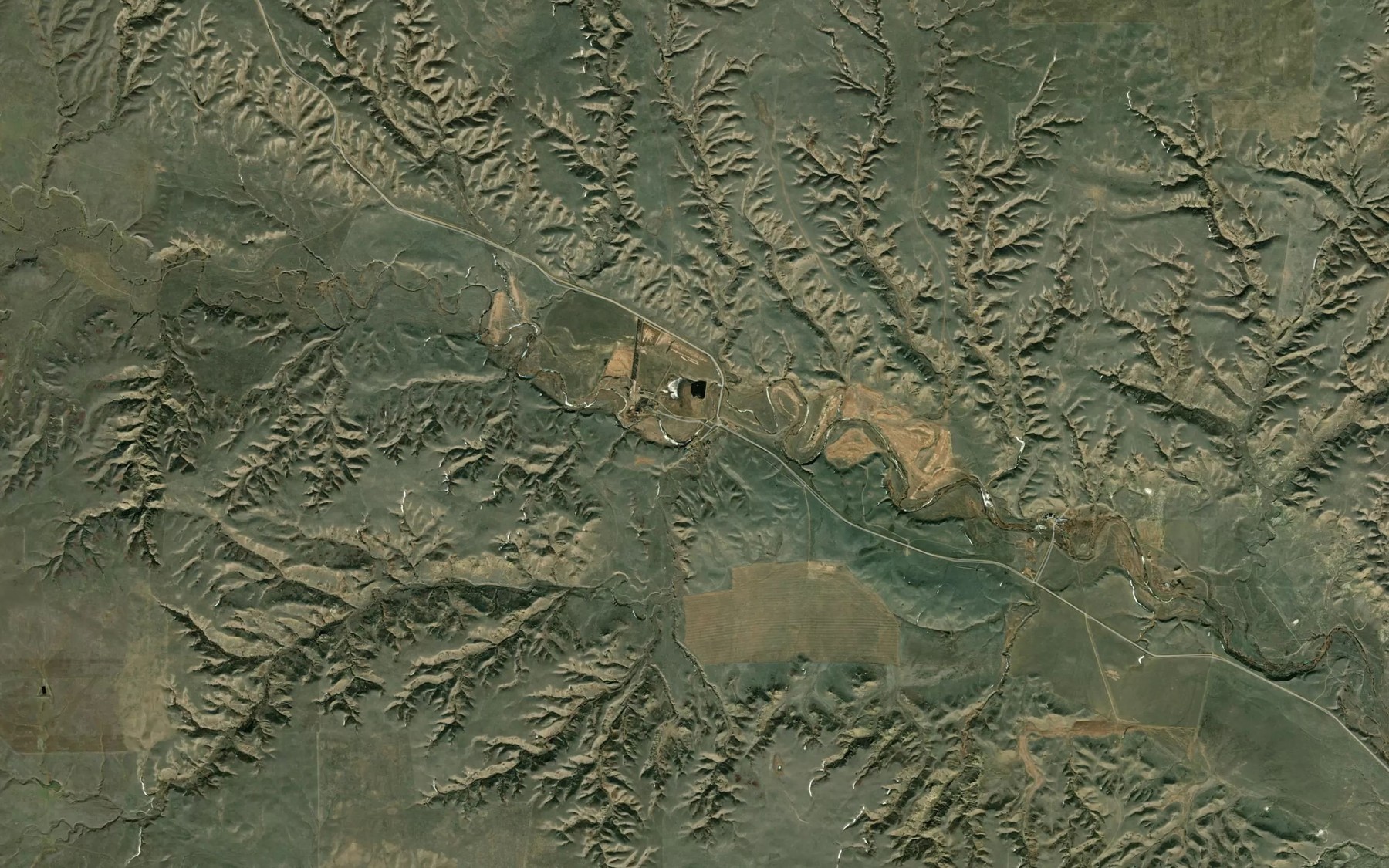 Satellite map of the Dry Fork