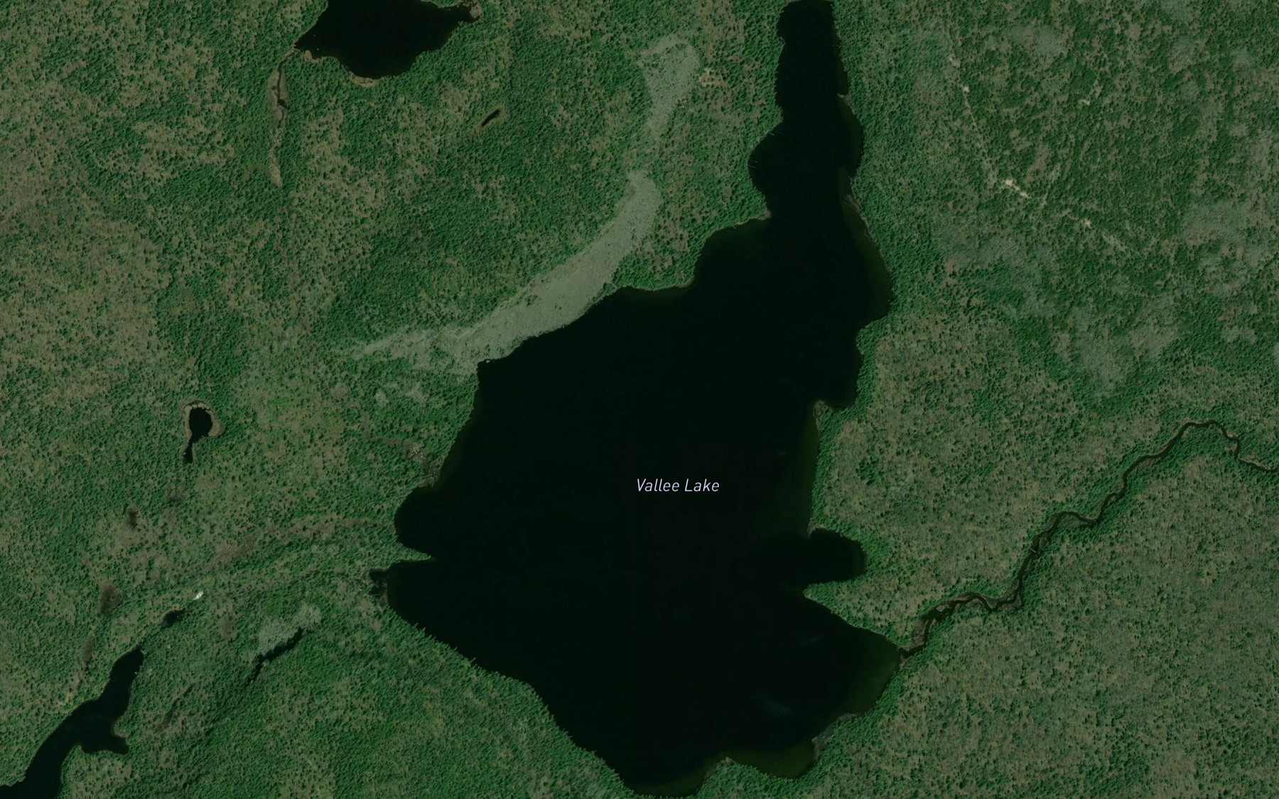 Satellite map of the Vallee Lake