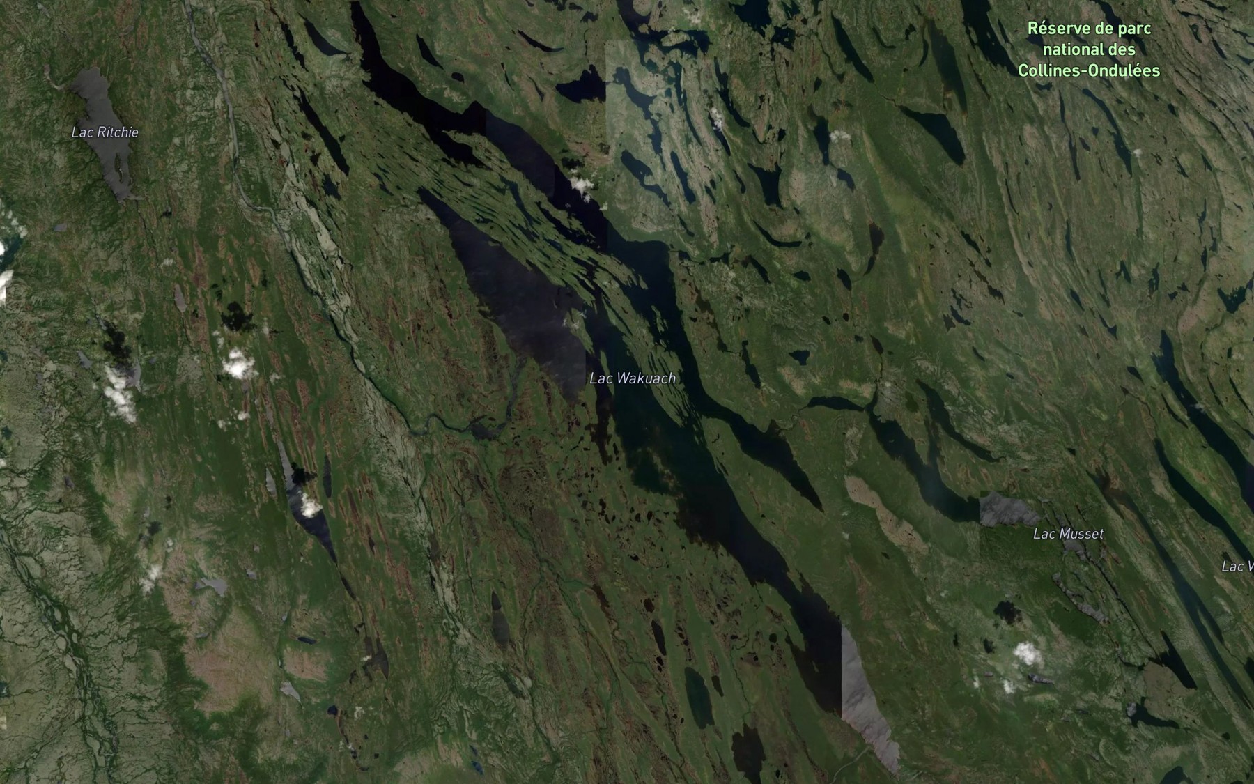 Satellite map of the Lac Wakuach