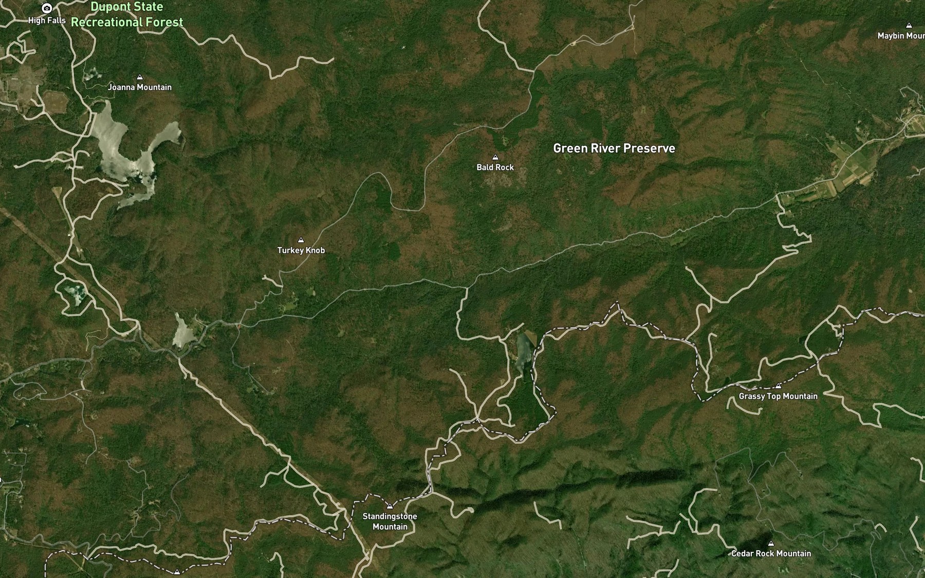 Satellite map of the South Prong Green River