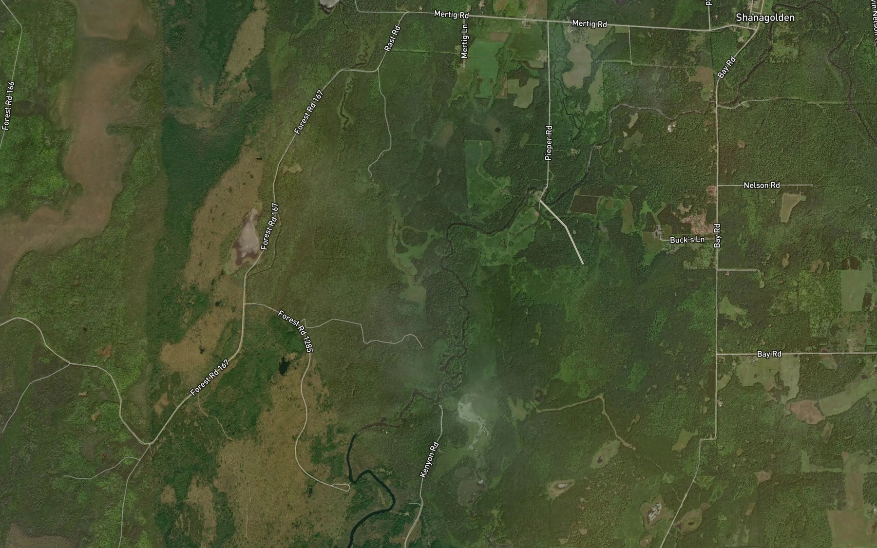 Satellite map of the Muskellunge Creek