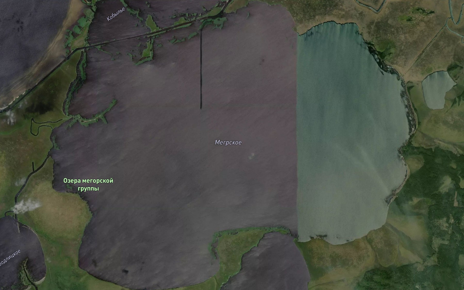 Satellite map of the Ozero Megrskoye