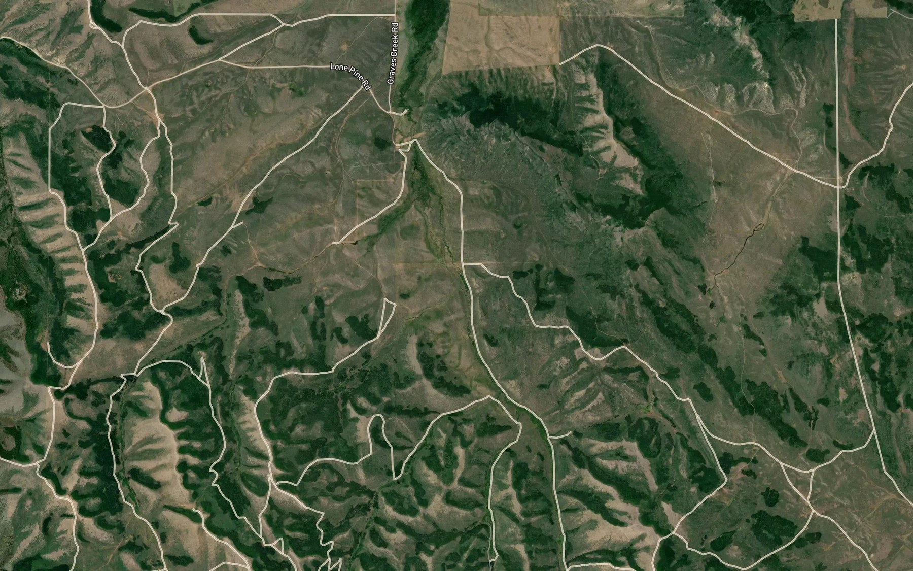 Satellite map of the Bilious Creek