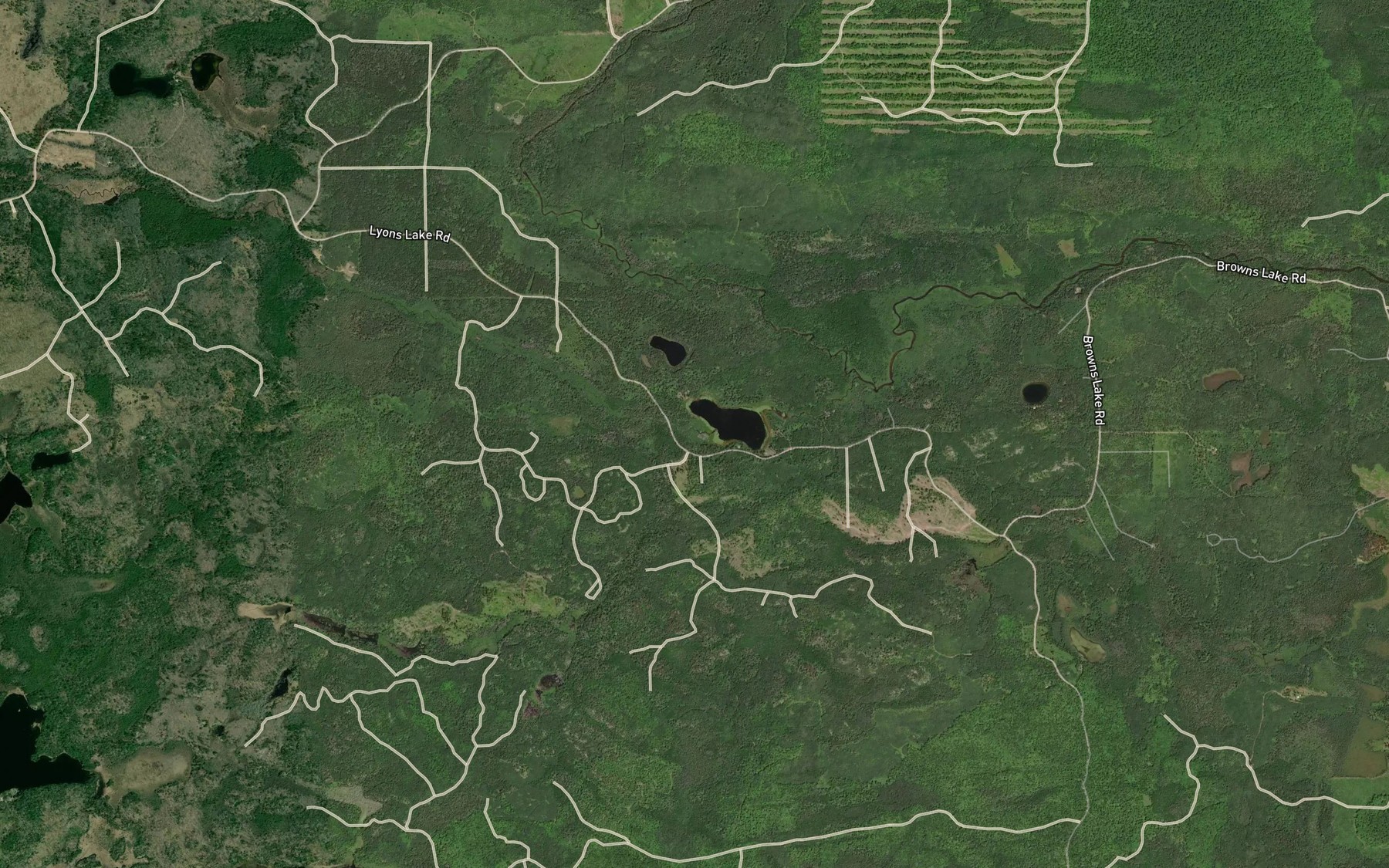 Satellite map of the Mitchell Creek