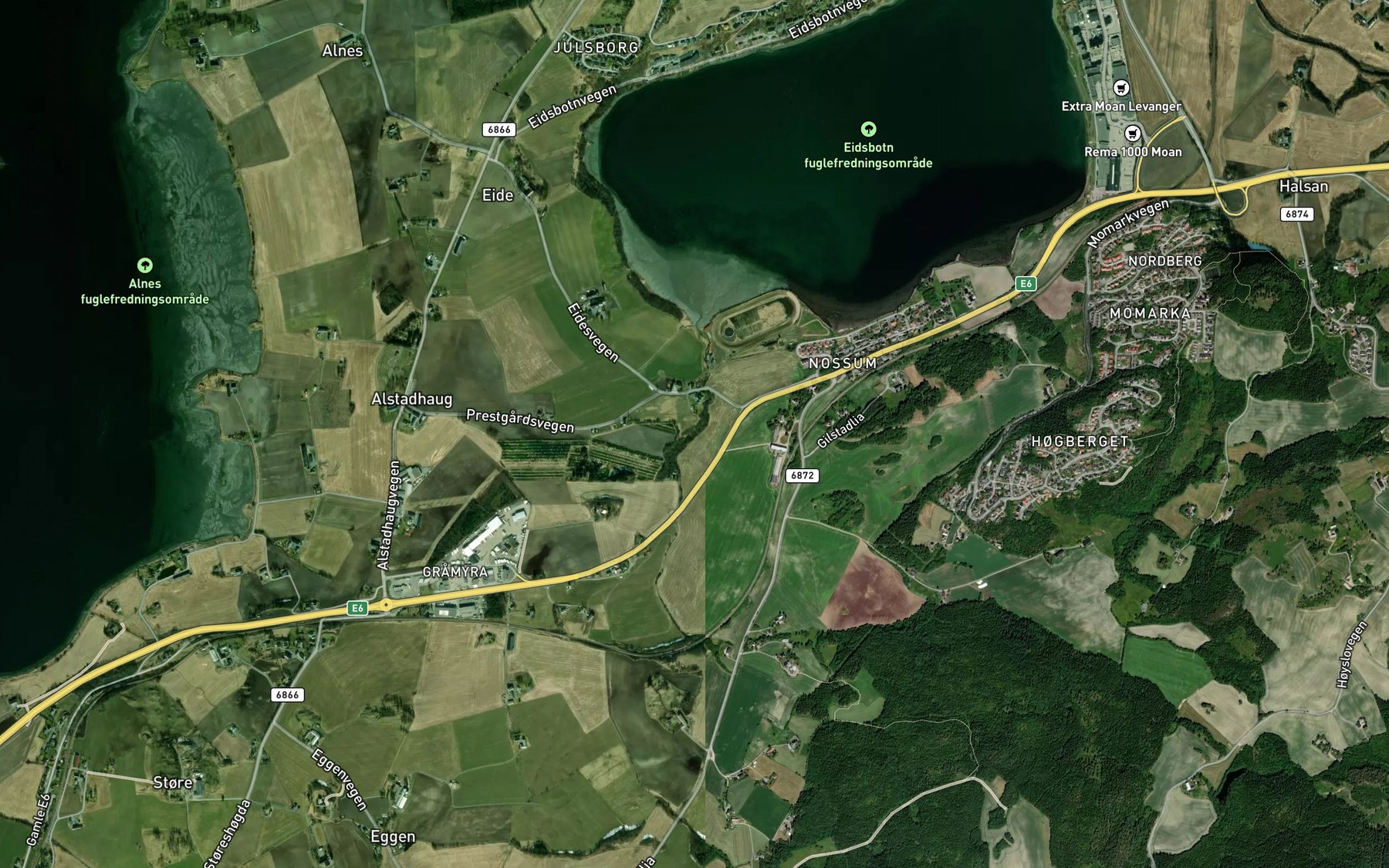 Satellite map of the Nossemsbekken