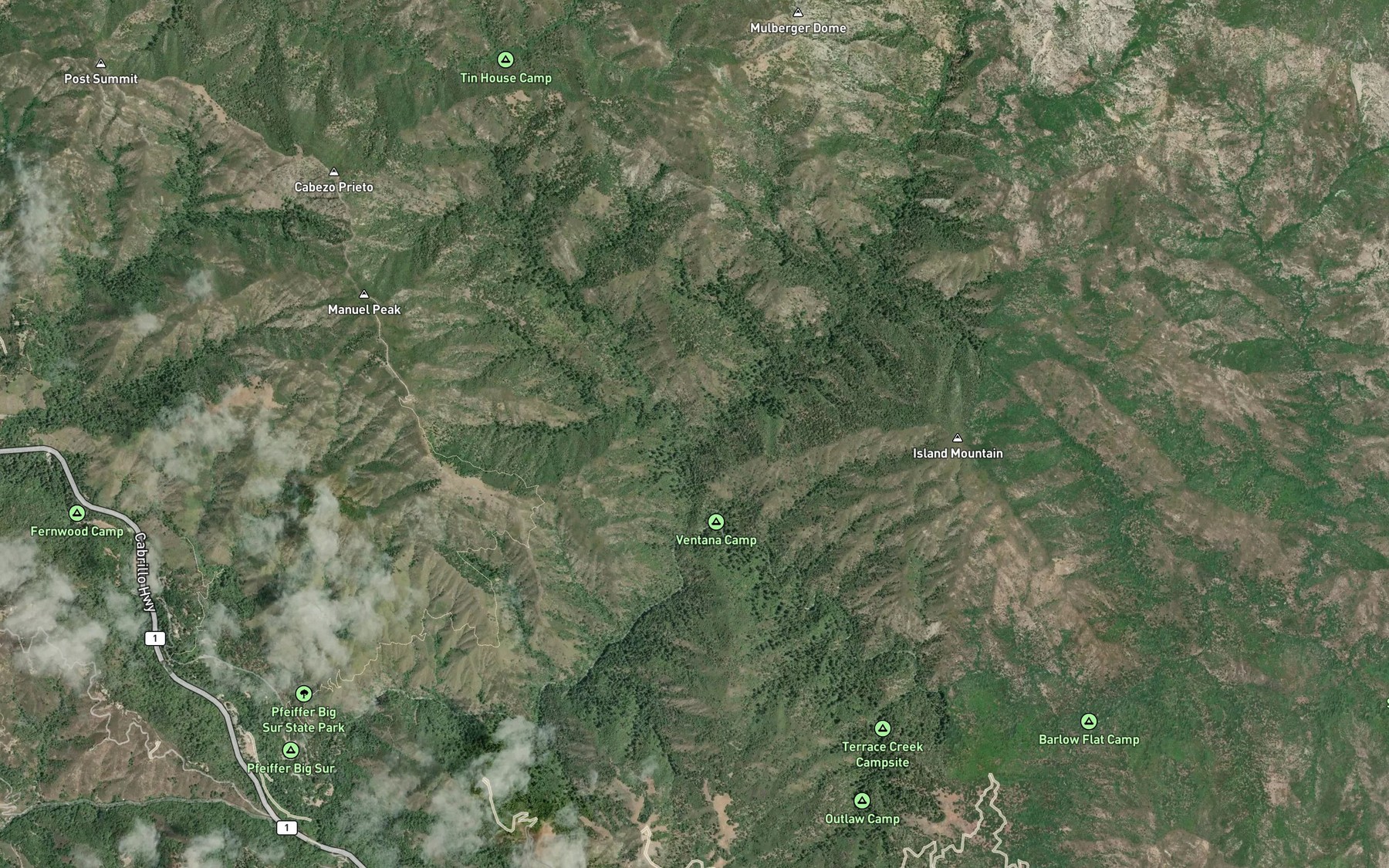 Satellite map of the Doolans Hole Creek