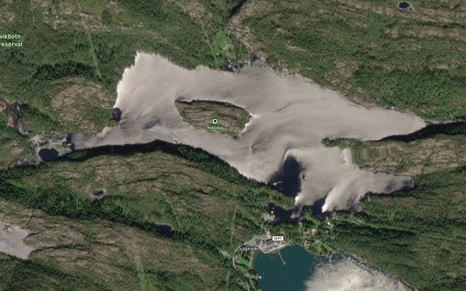 Satellite map of the Jagedalsvatnet