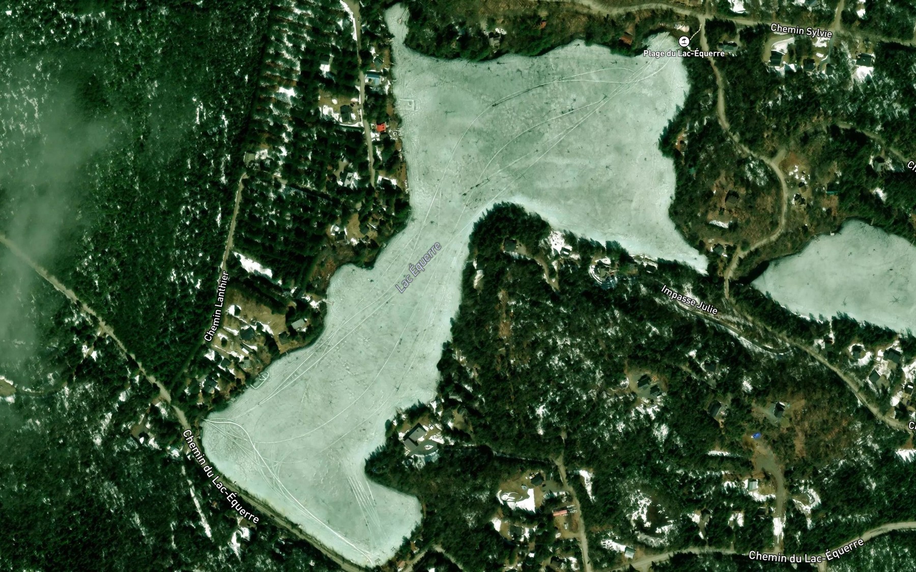 Satellite map of the Lac Equerre