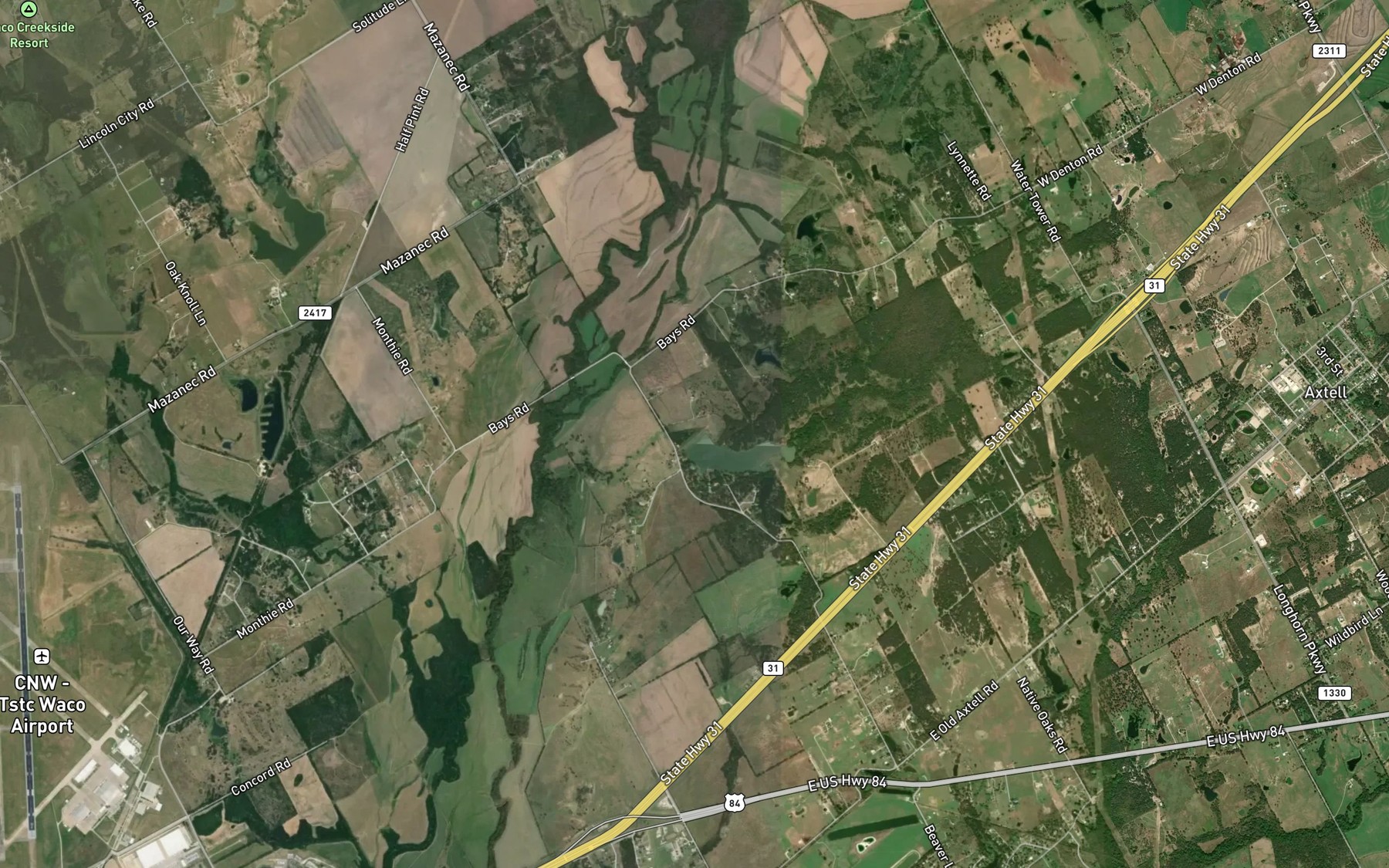 Satellite map of the Soil Conservation Service Site 14 Reservoir