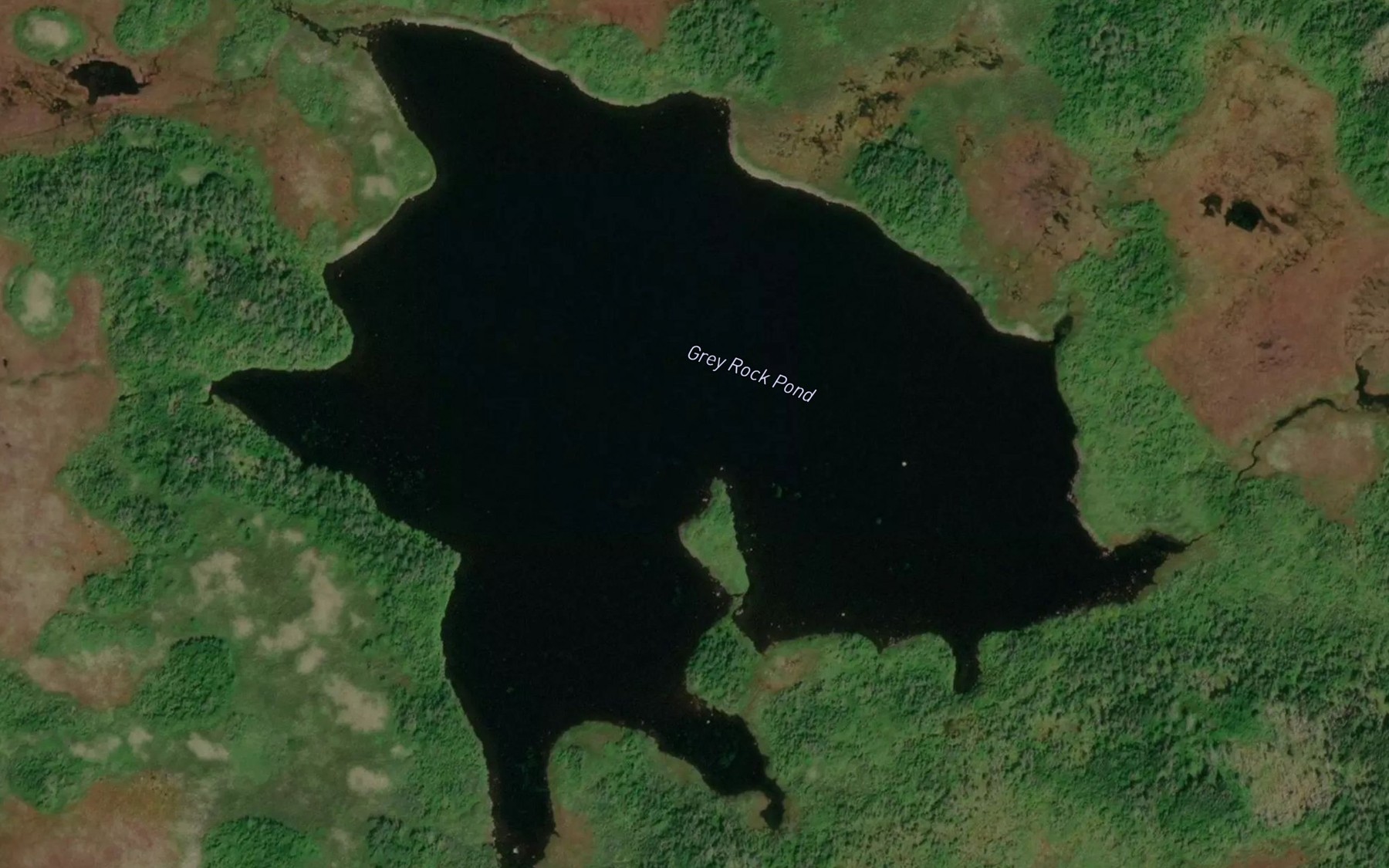 Satellite map of the Grey Rock Pond