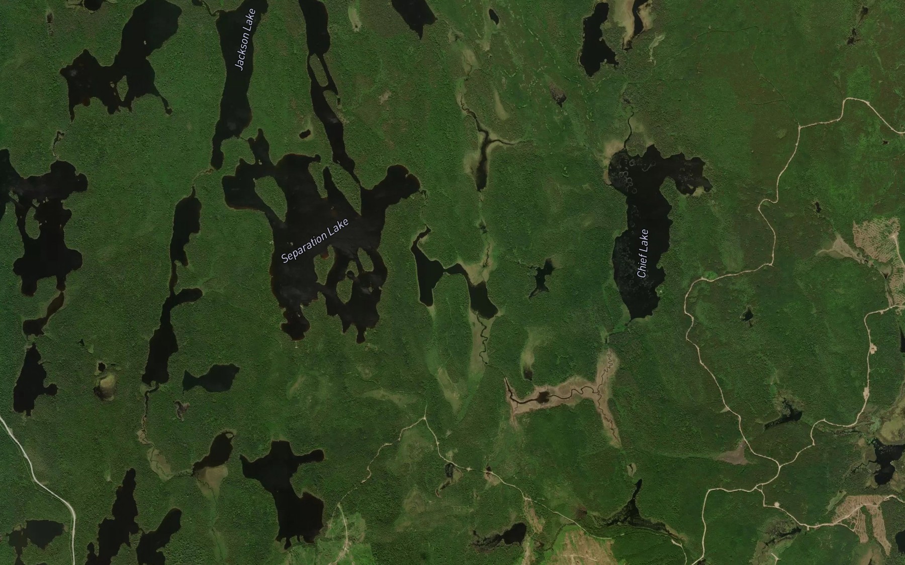 Satellite map of the Little Chief Lake