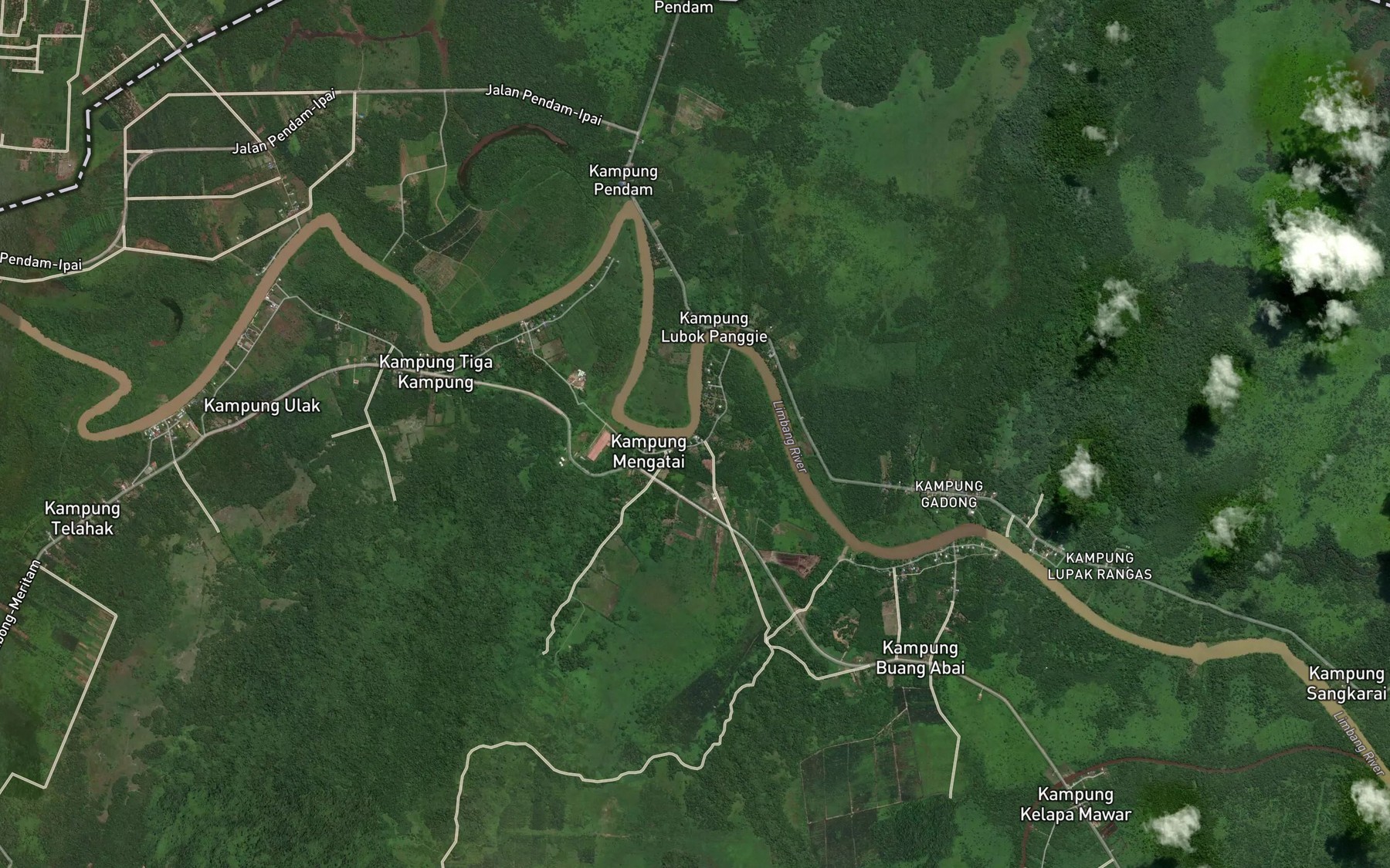 Satellite map of the Sungai Guruh-guruh
