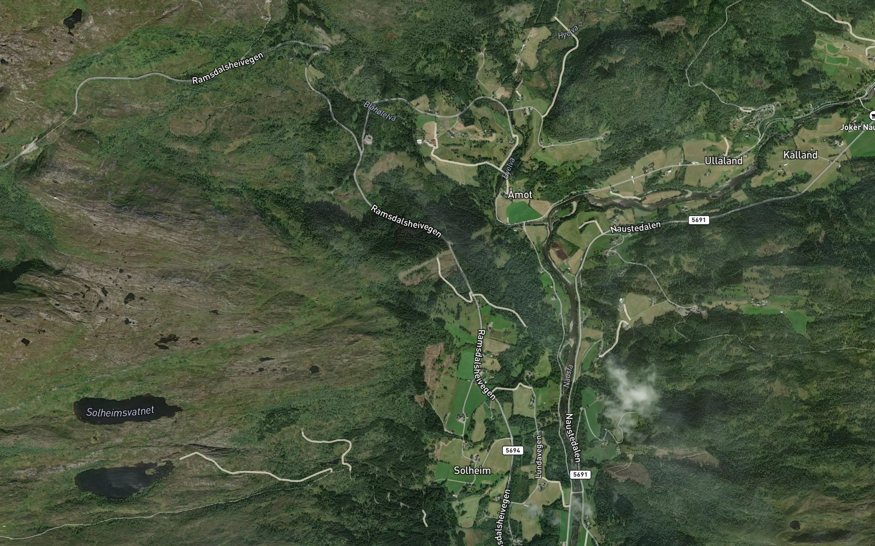 Satellite map of the Dalegrova