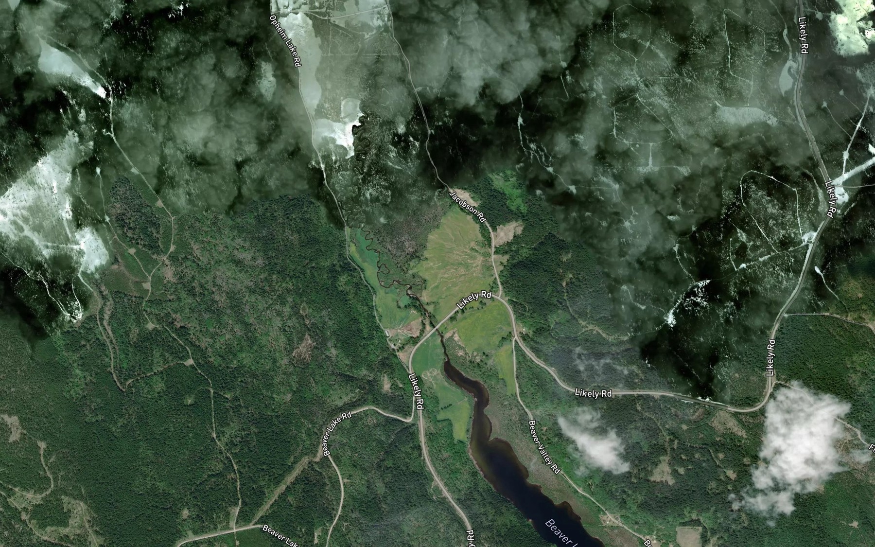 Satellite map of the Gavin Creek