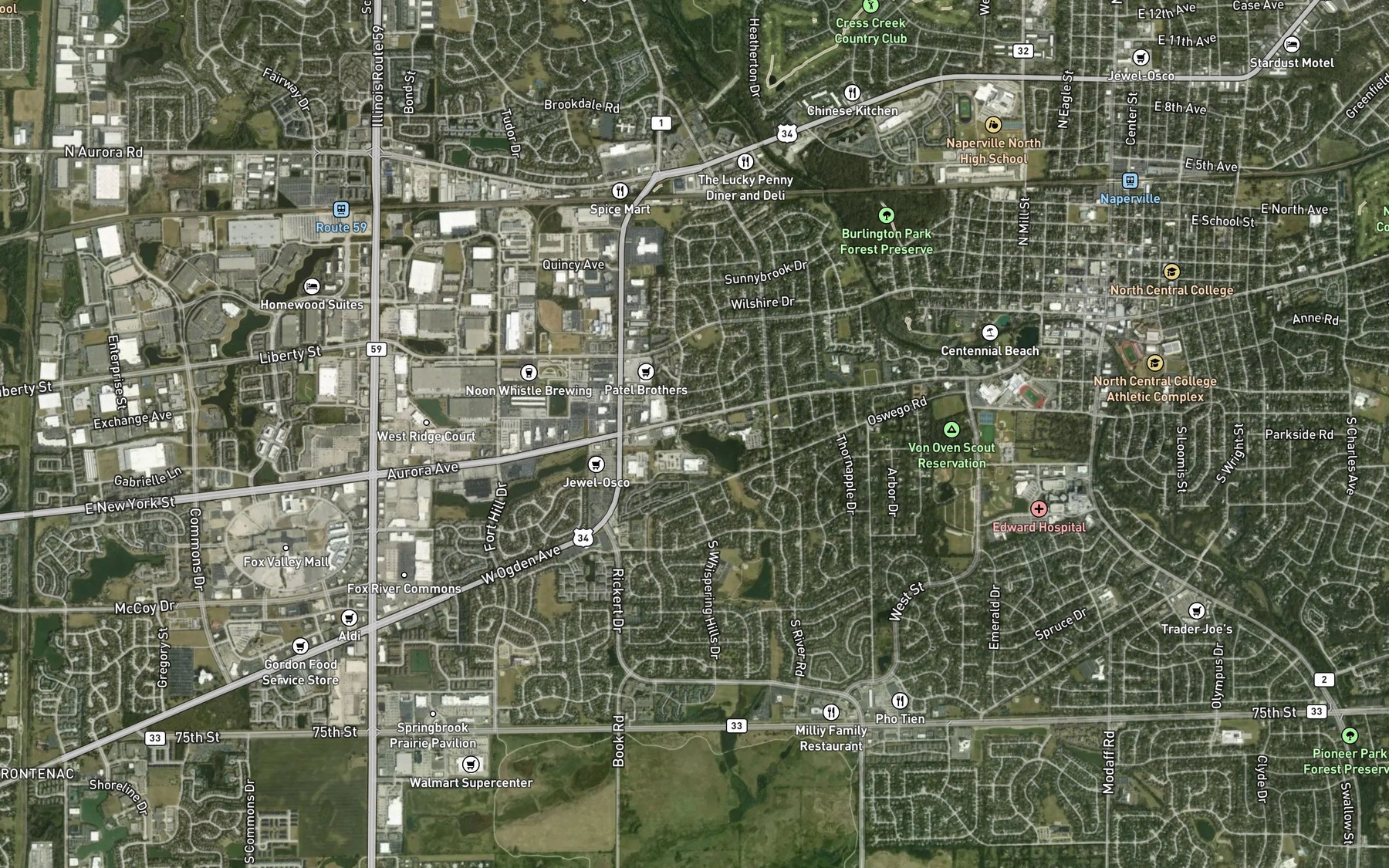 Satellite map of the Spot 4