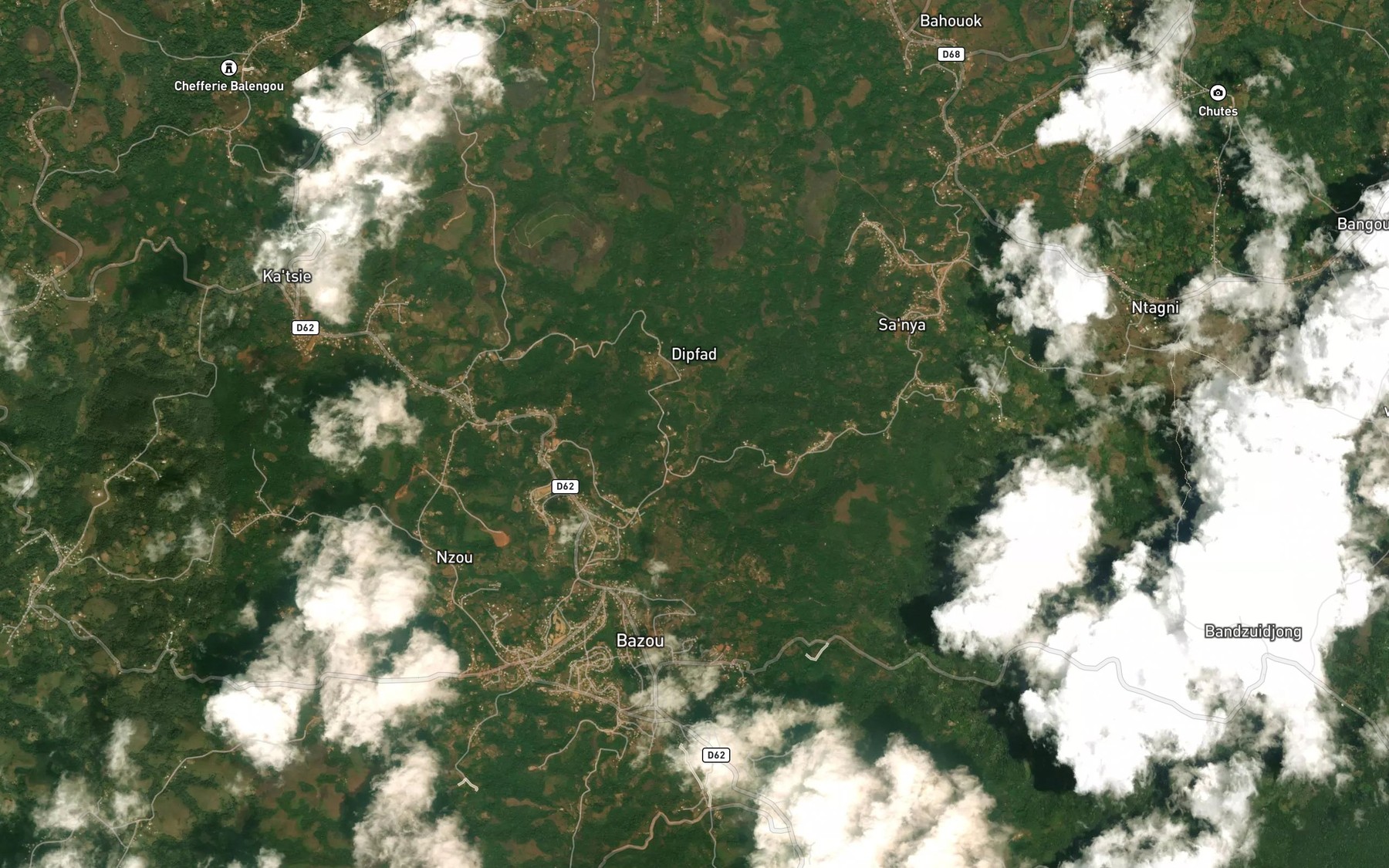 Satellite map of the Poujo