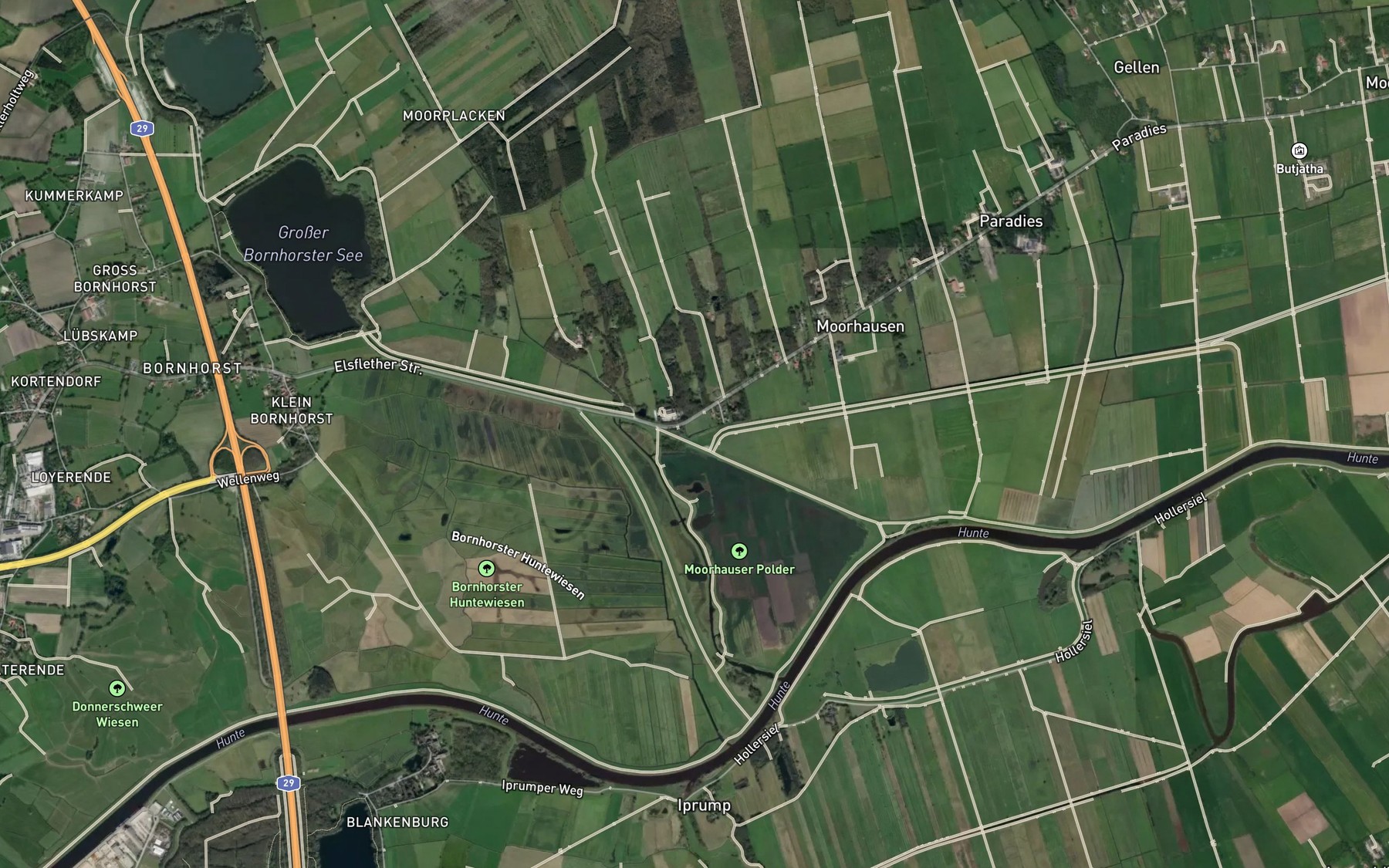 Satellite map of the Moorriemer Kanal