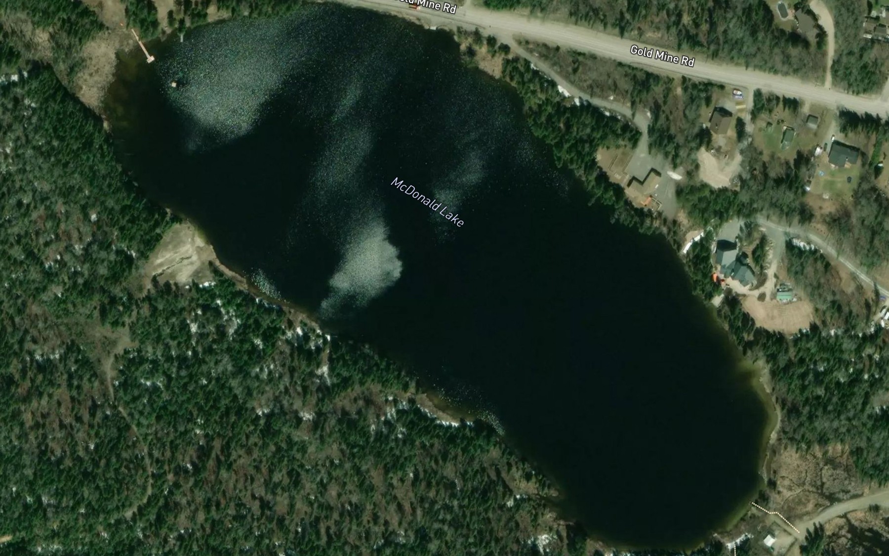 Satellite map of the McDonald Lake