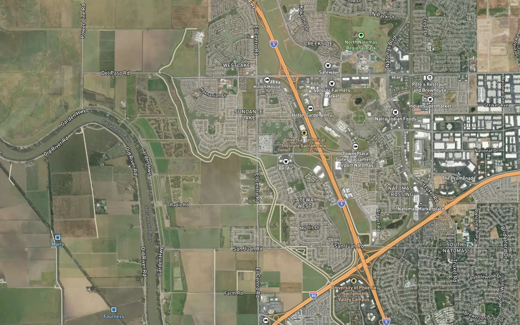 Satellite map of the West Drainage Canal