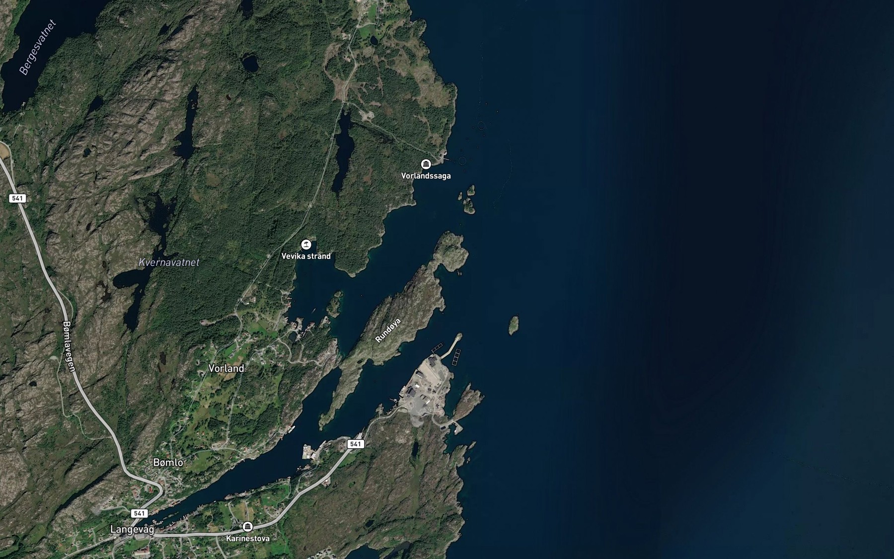 Satellite map of the Rundoyvika