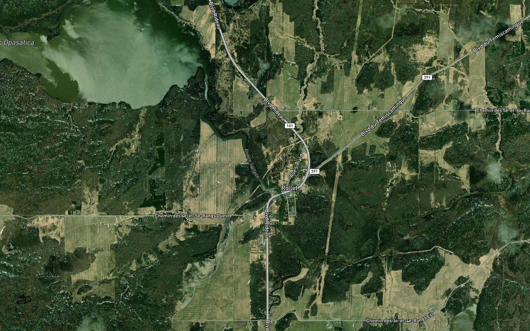 Satellite map of the Cours d'eau Gouin-Lincourt
