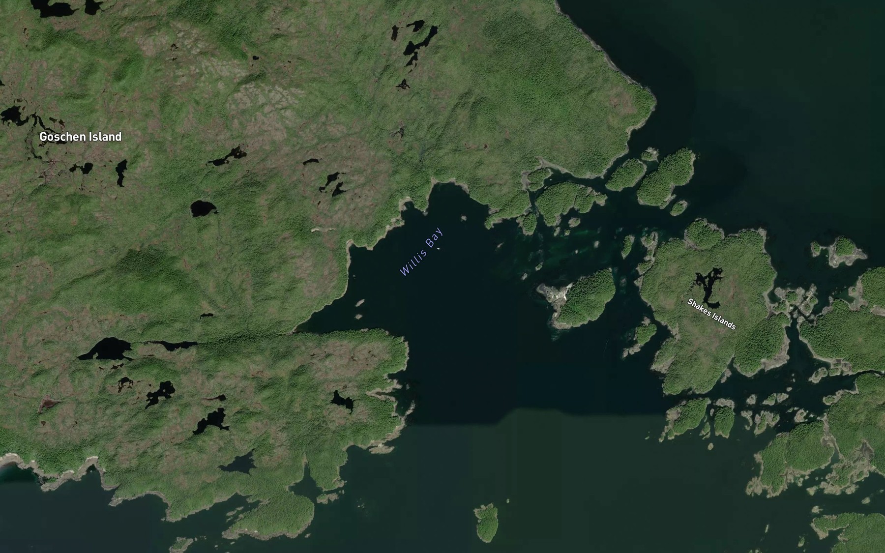 Satellite map of the Willis Bay