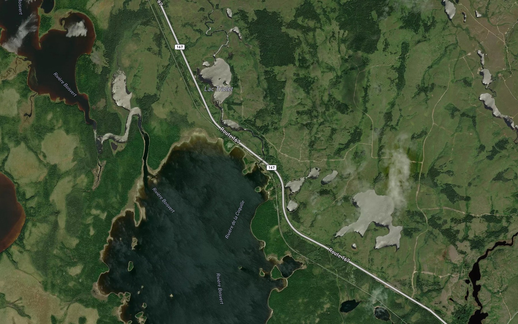 Satellite map of the Riviere de la Coquille