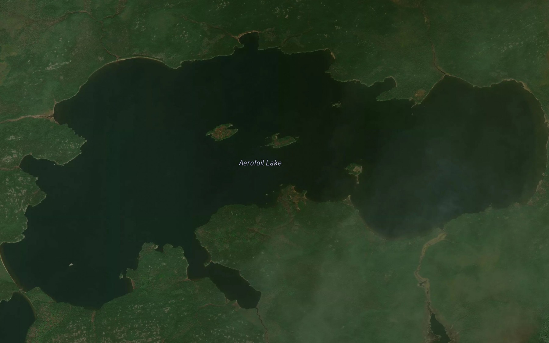 Satellite map of the Aerofoil Lake